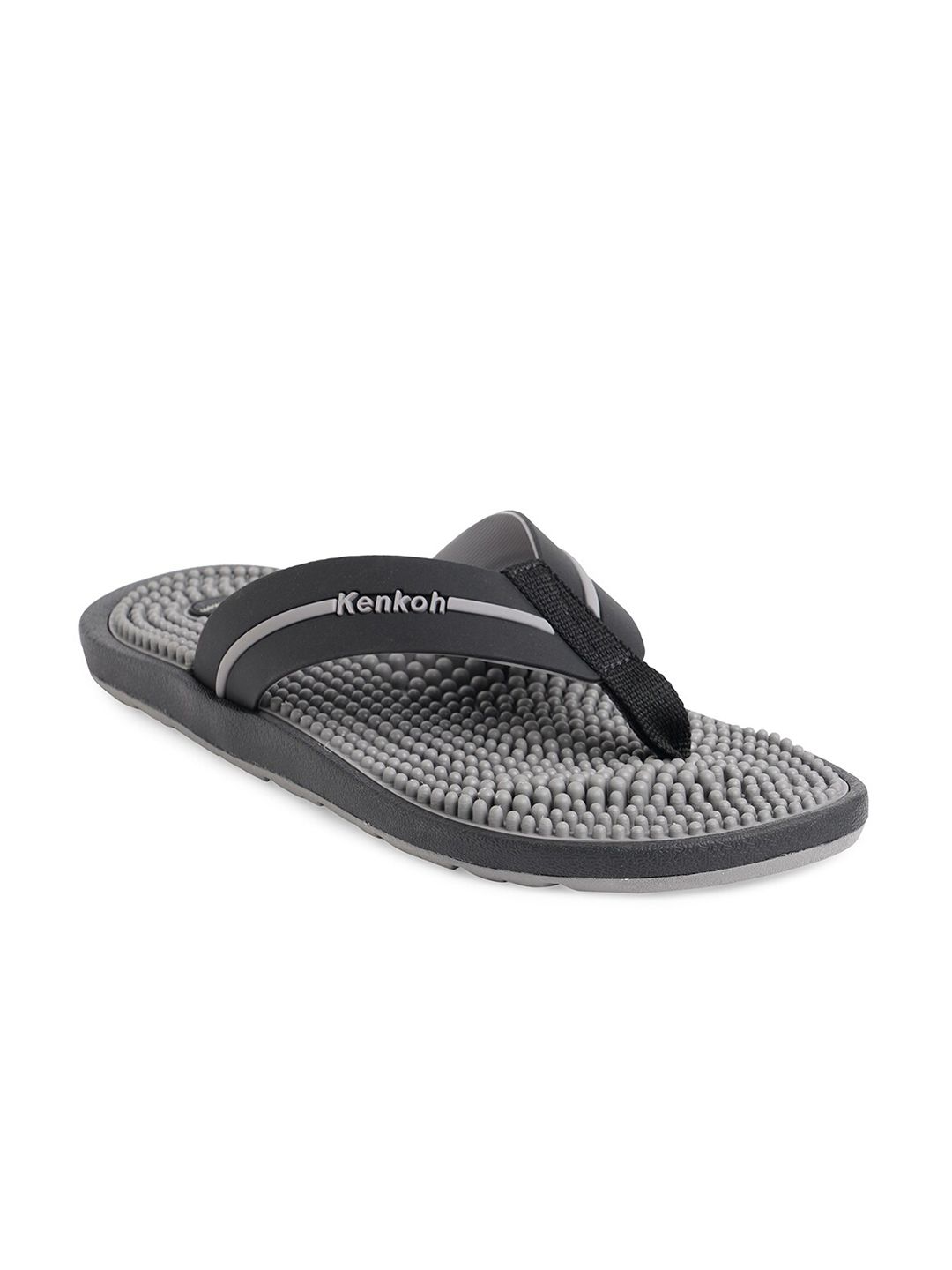 Kenkoh Unisex Black Colourblocked Rubber Thong Flip-Flops Price in India