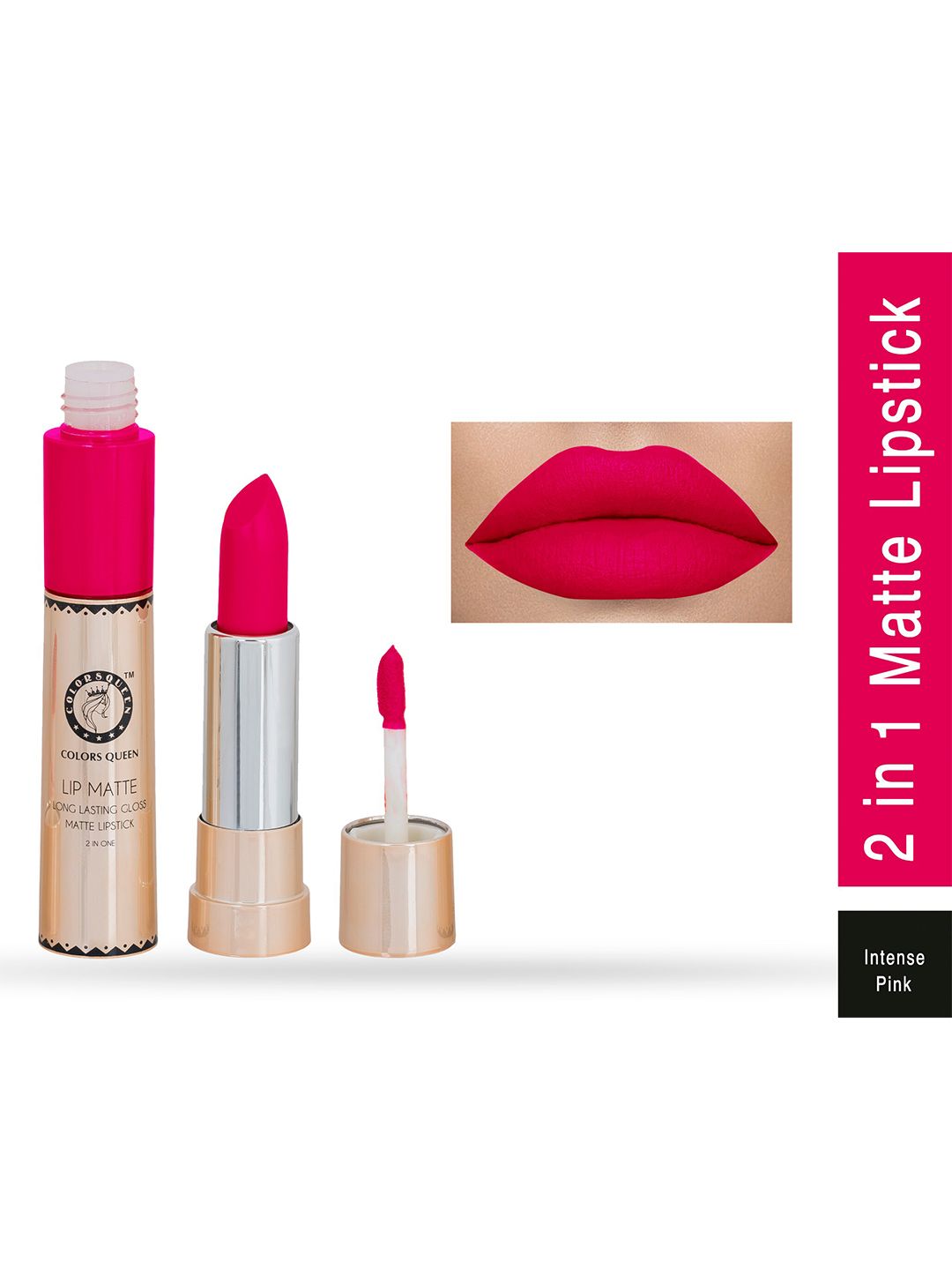 Colors Queen Long Lasting 2 in 1 Matte Lipstick 8 g - Intense Pink