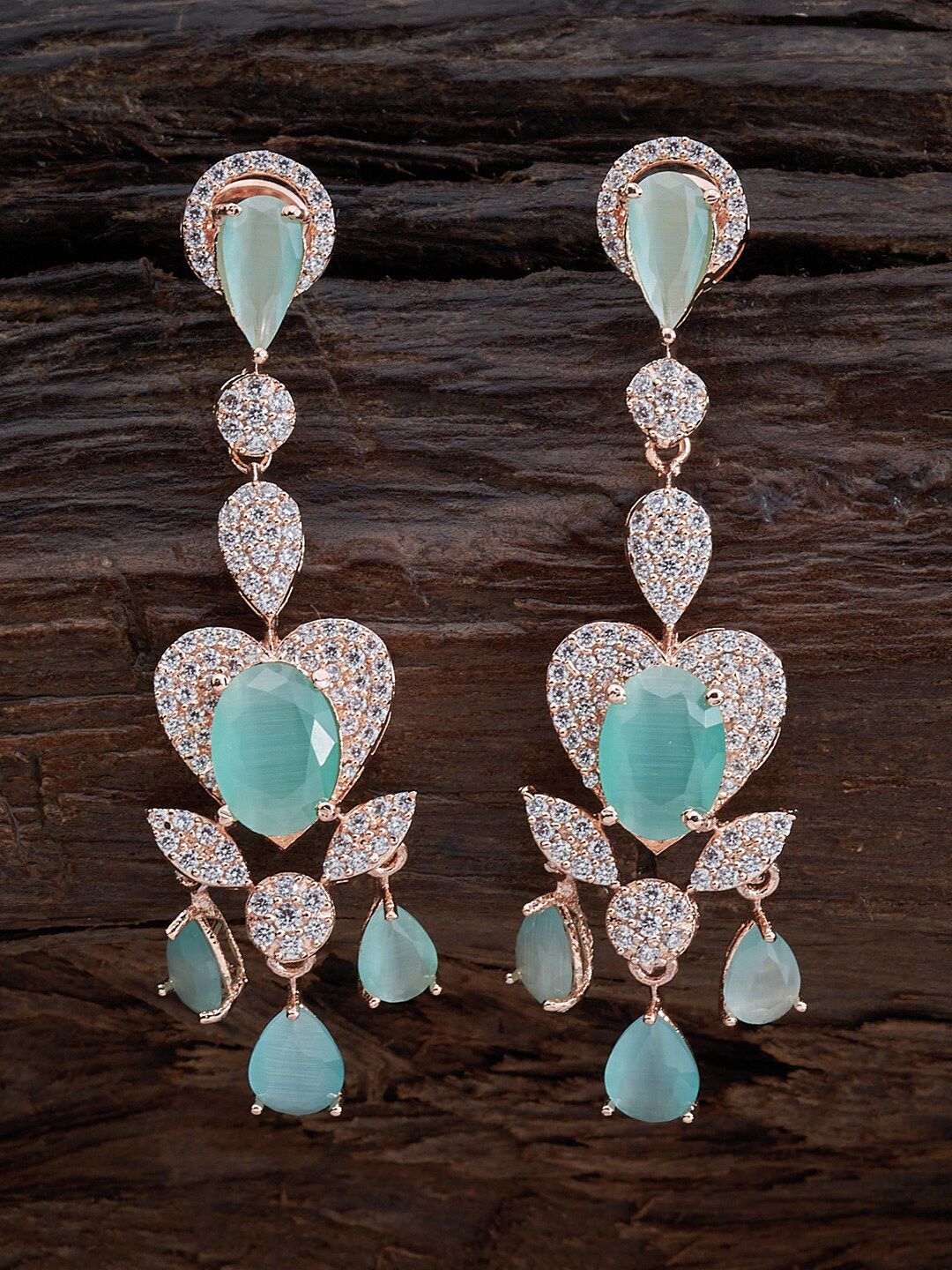 Kushal's Fashion Jewellery Sea Green Contemporary Studs Earrings Price in India