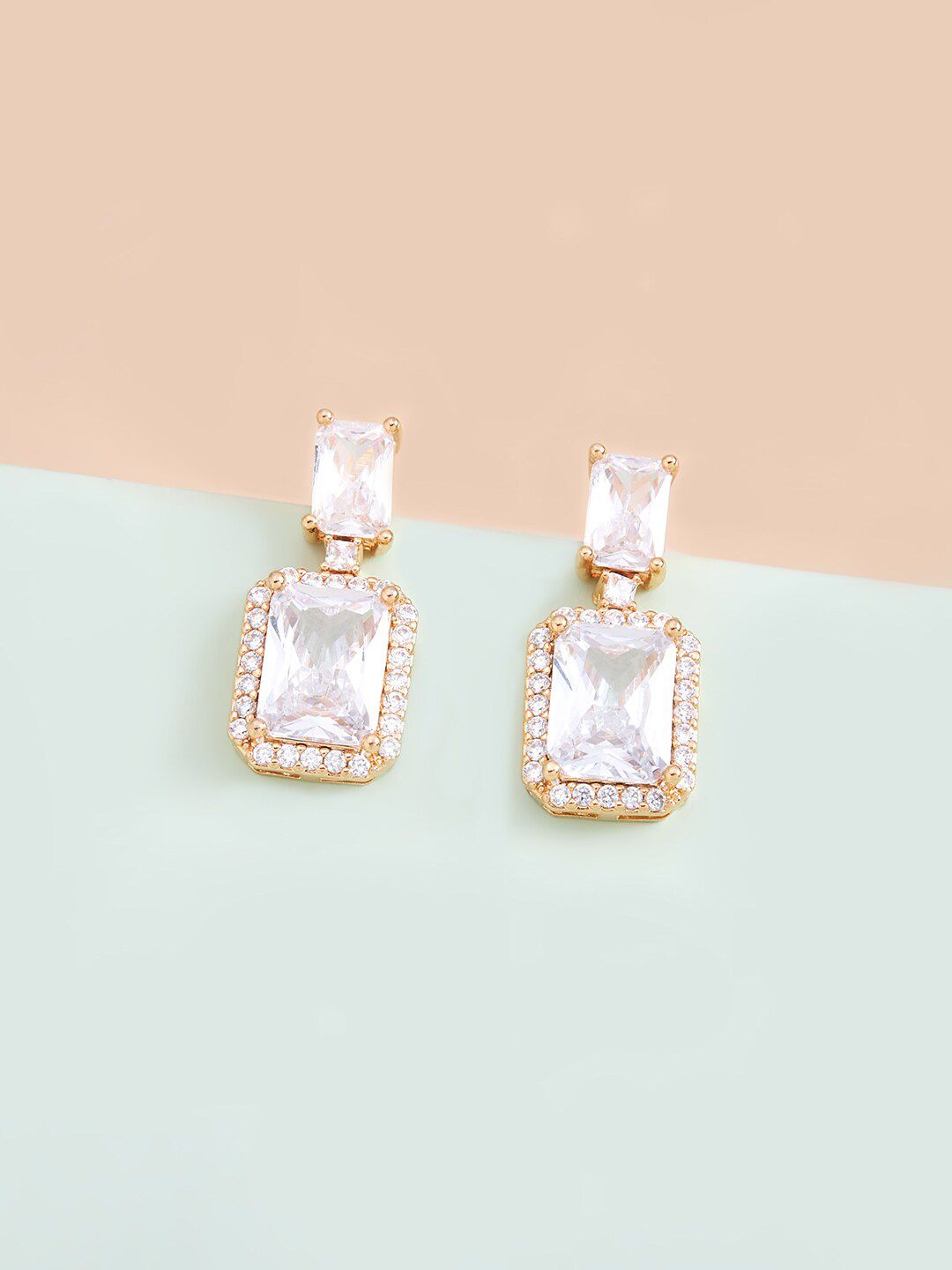 Kushal's Fashion Jewellery White Square Drop Earrings Price in India