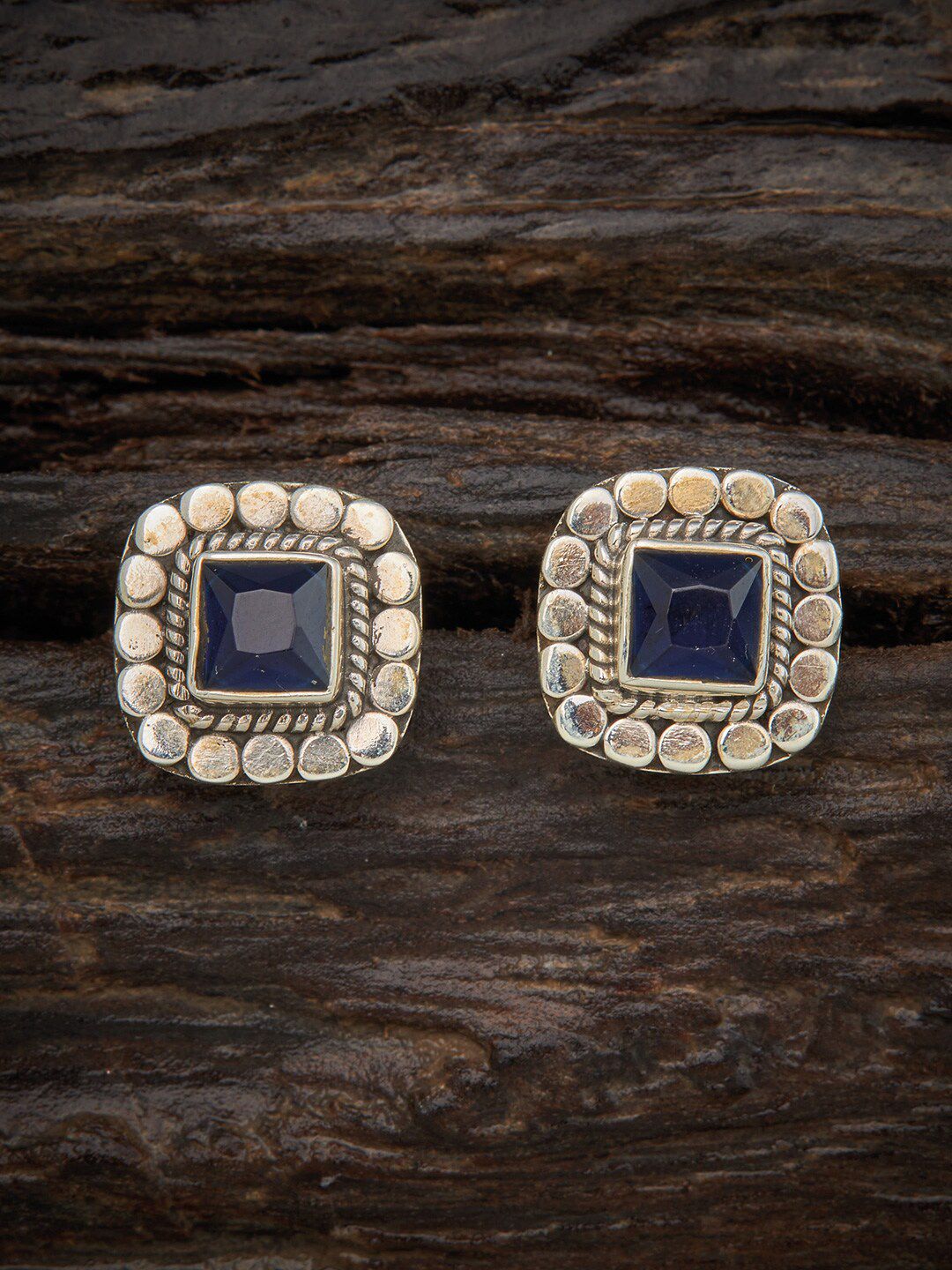 Kushal's Fashion Jewellery Blue Square Studs Earrings Price in India