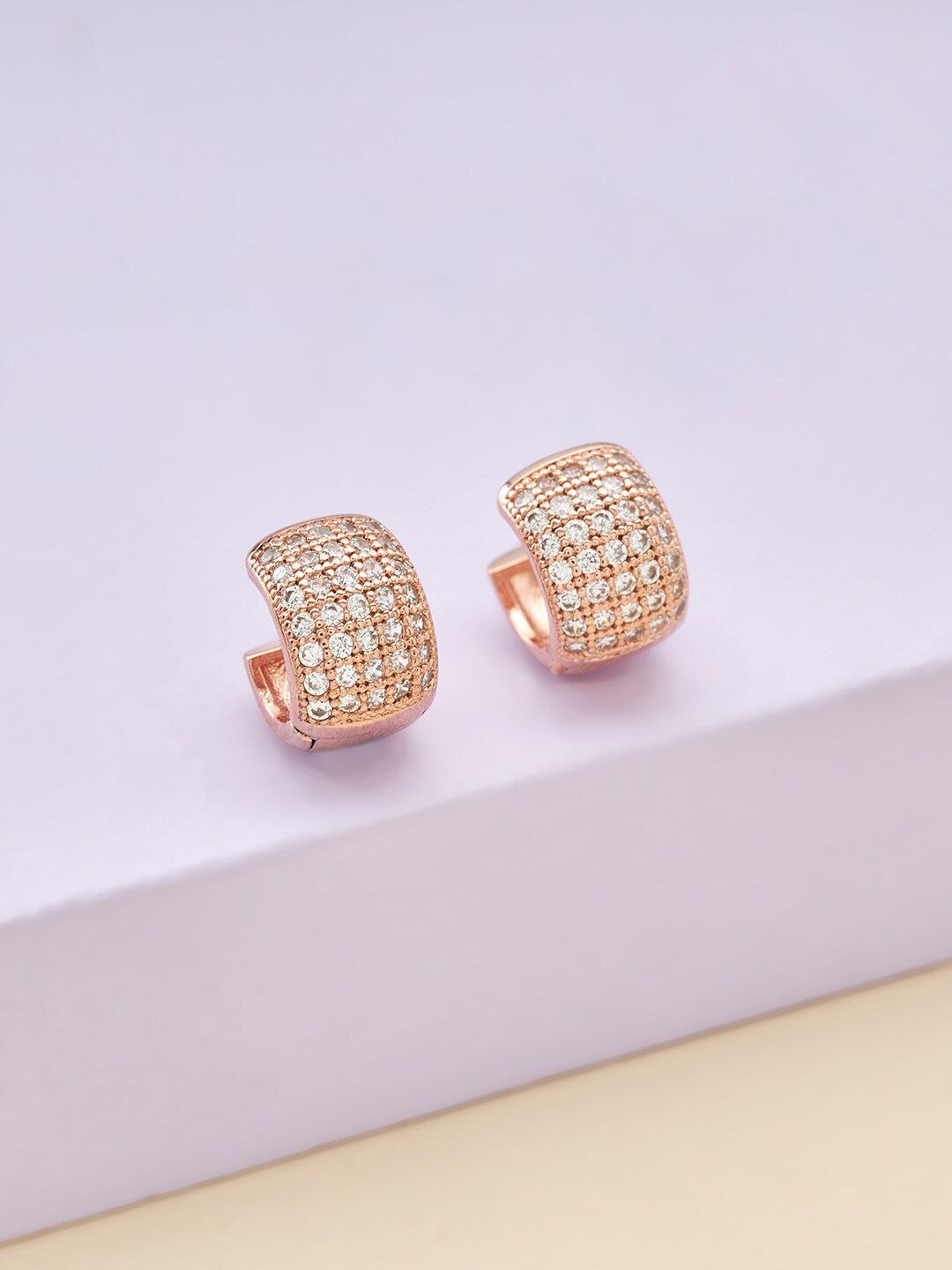 Kushal's Fashion Jewellery White Circular Studs Earrings Price in India