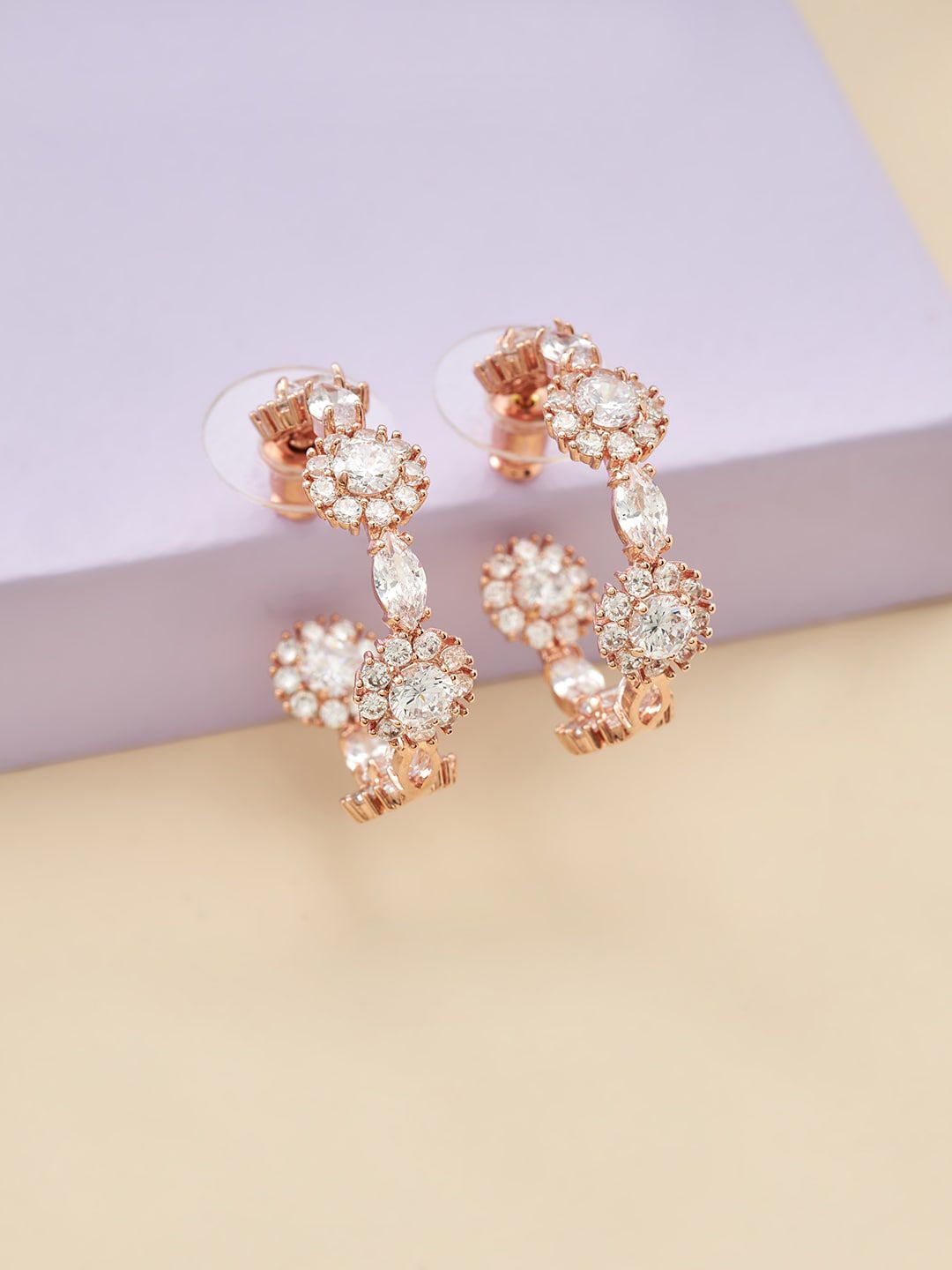 Kushal's Fashion Jewellery White Floral Drop Earrings Price in India