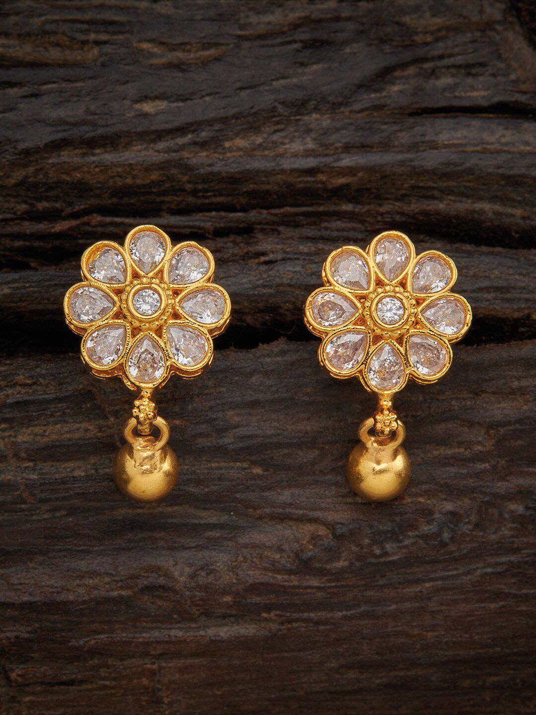 Kushal's Fashion Jewellery White Floral Drop Earrings Price in India