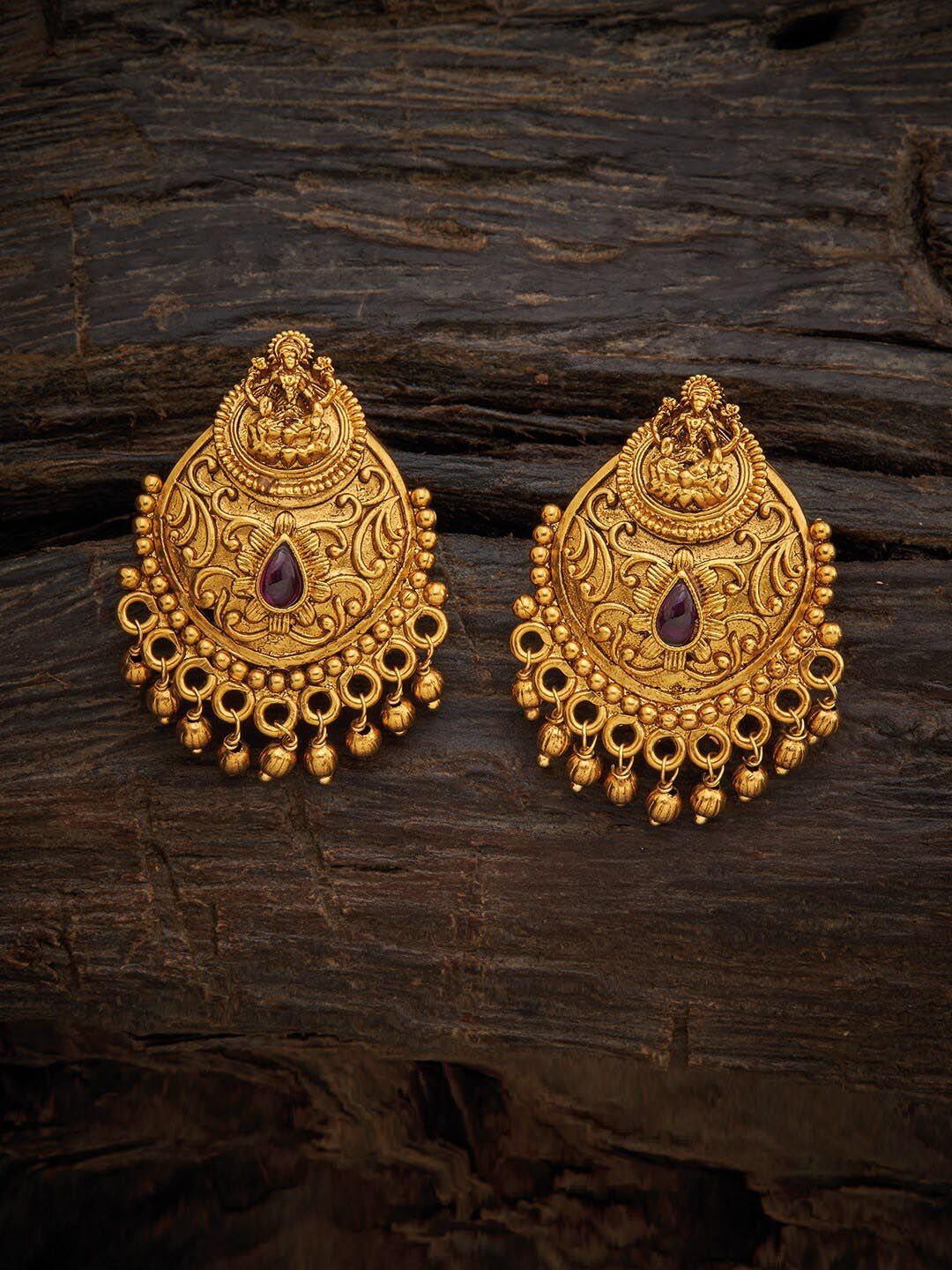 Kushal's Fashion Jewellery Red Classic Drop Earrings Price in India