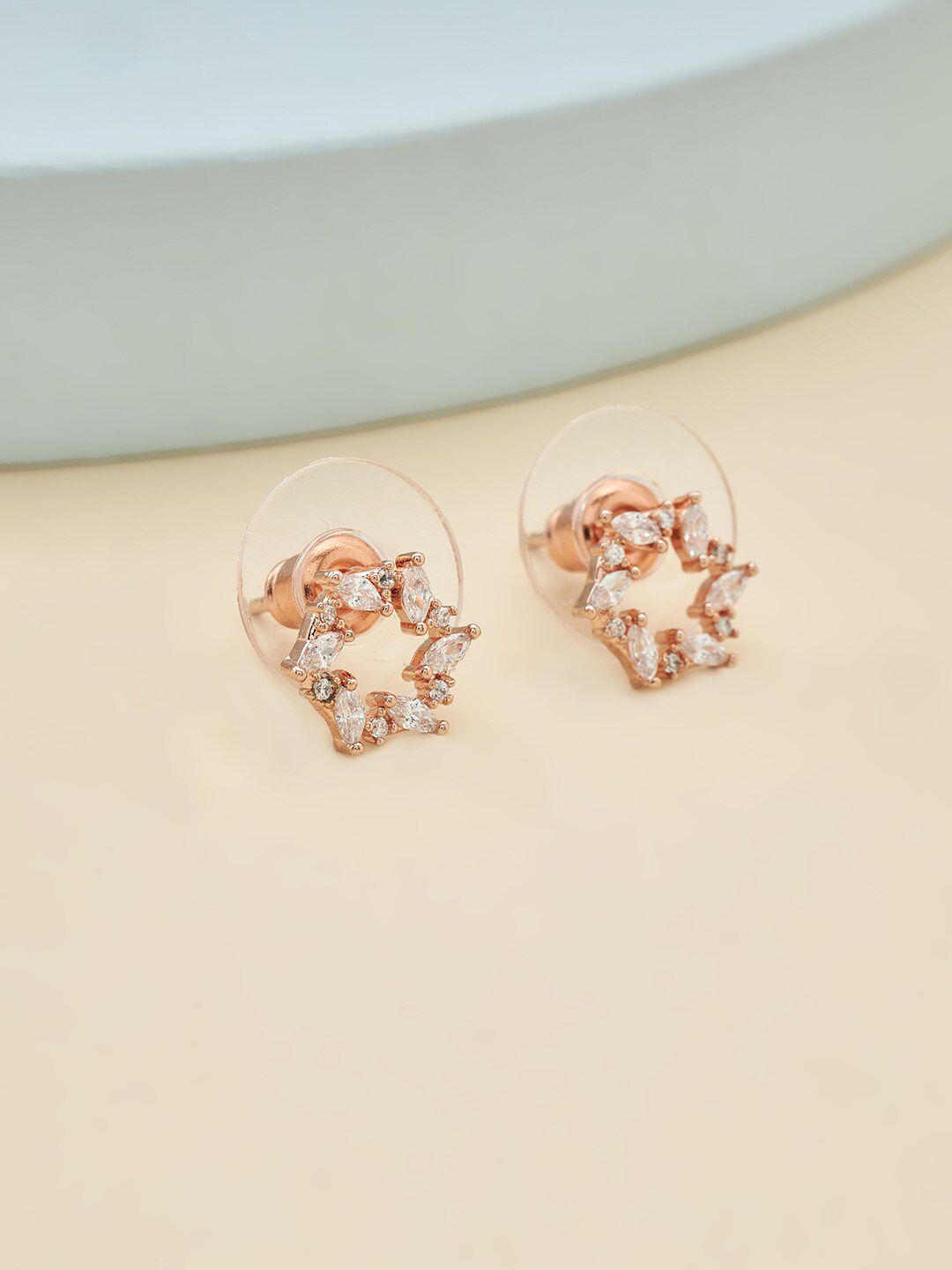 Kushal's Fashion Jewellery White Star Shaped Studs Earrings Price in India