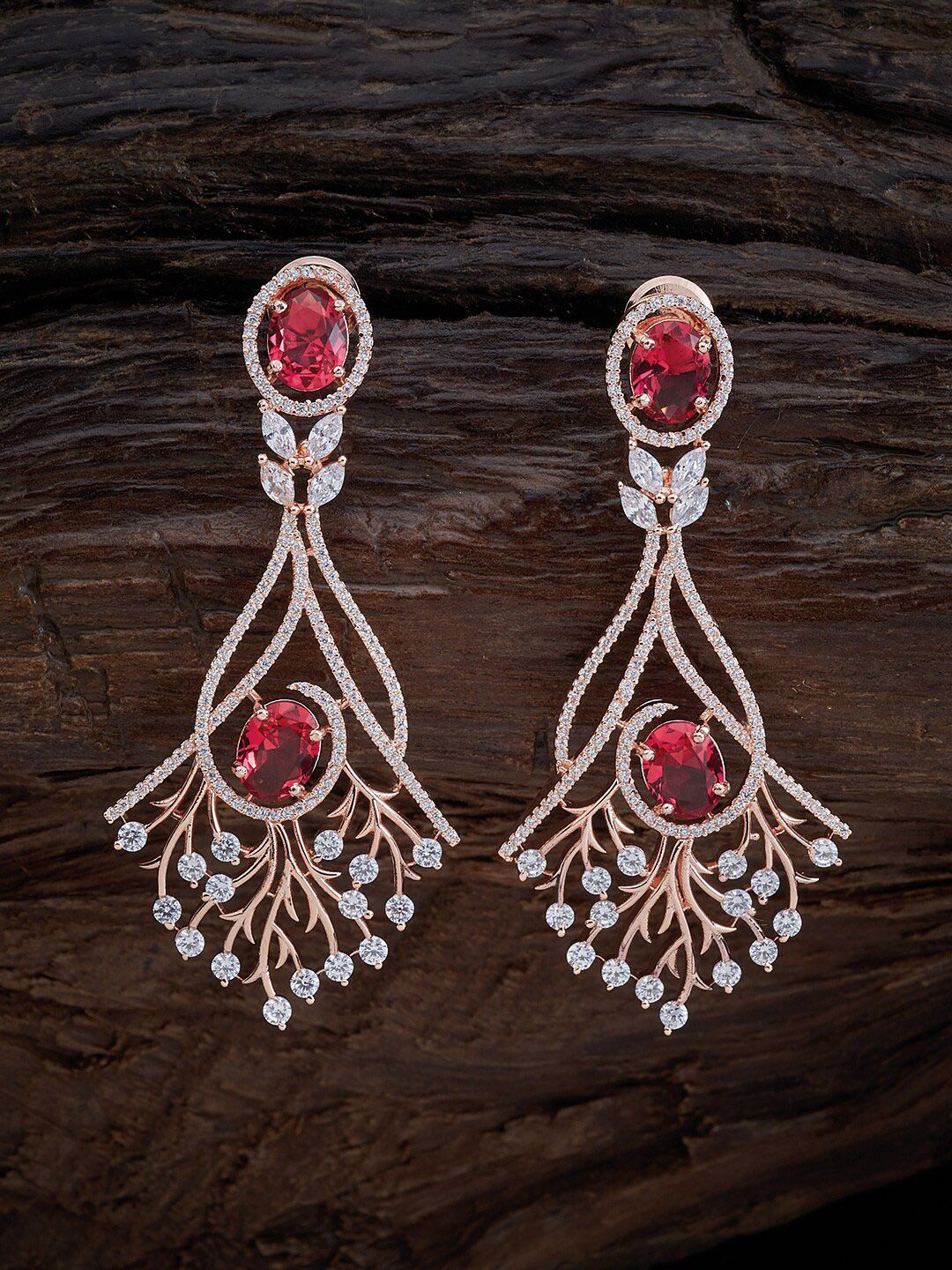 Kushal's Fashion Jewellery Red Contemporary Drop Earrings Price in India