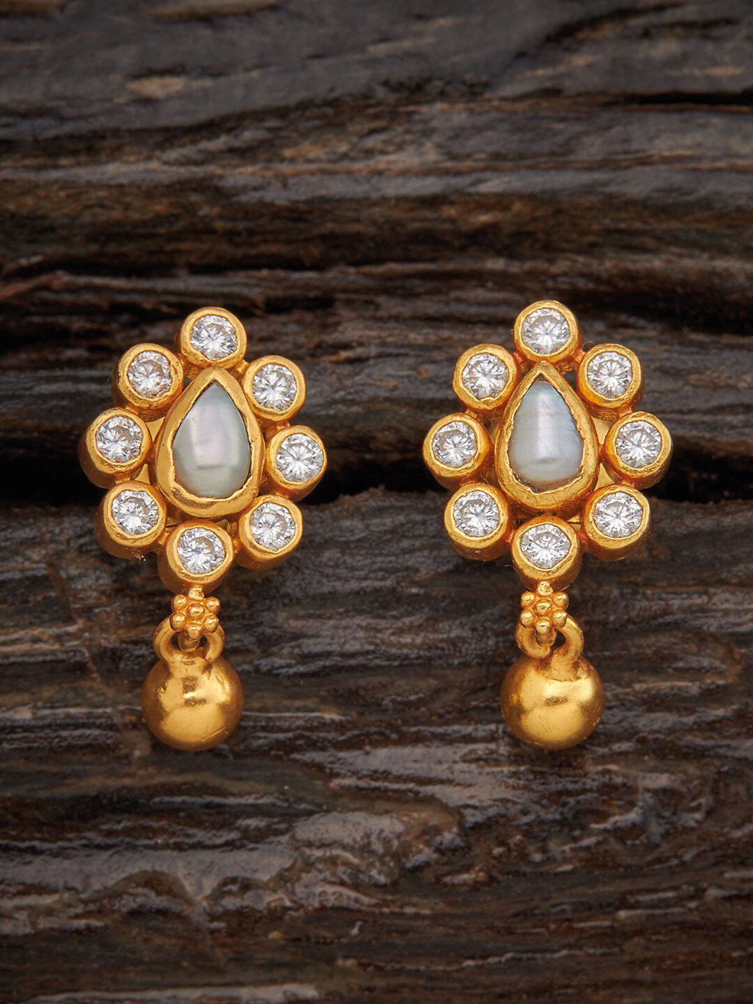 Kushal's Fashion Jewellery White Floral Ear Cuff Earrings Price in India