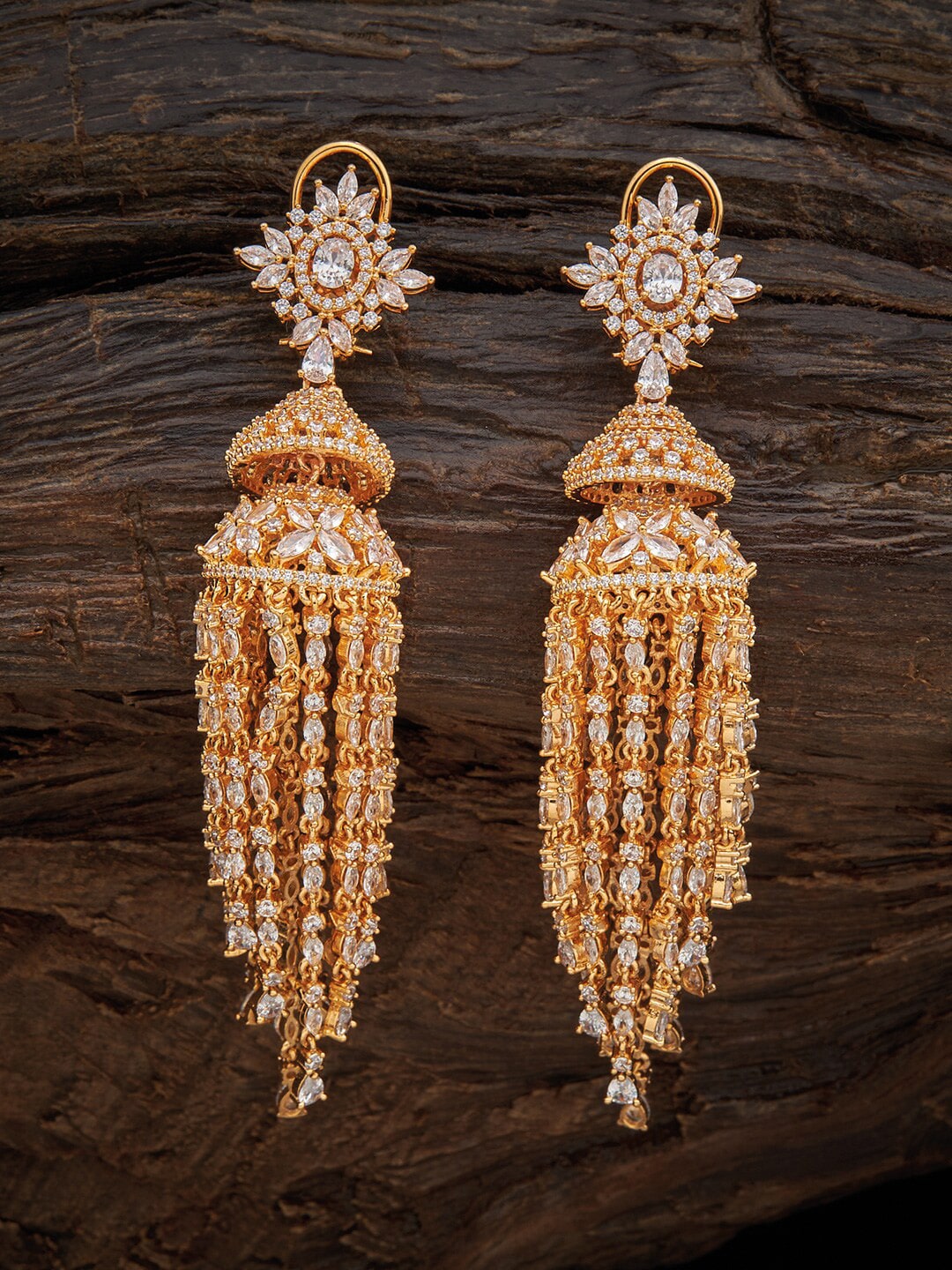Kushal's Fashion Jewellery White Contemporary Jhumkas Earrings Price in India