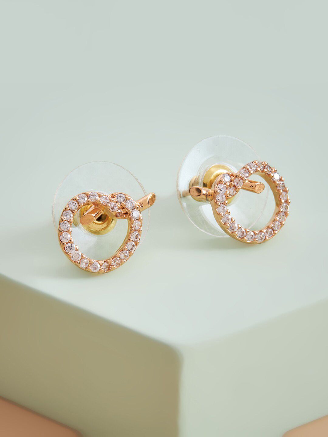 Kushal's Fashion Jewellery White Circular Studs Earrings Price in India
