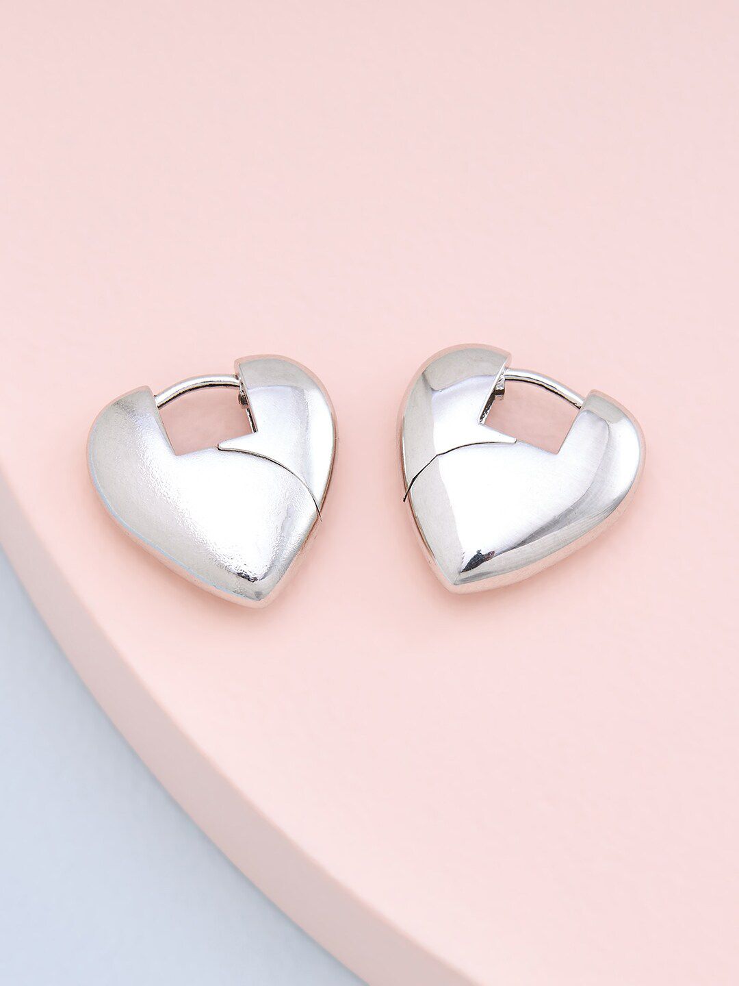 Kushal's Fashion Jewellery Heart Shaped Hoop Earrings Price in India