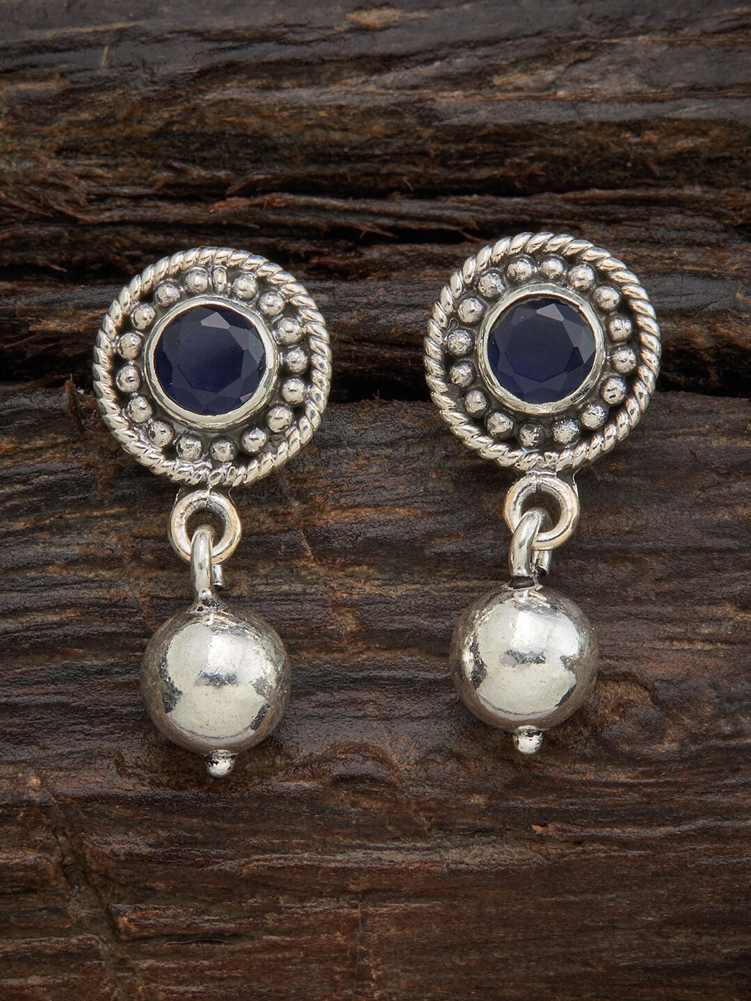 Kushal's Fashion Jewellery Blue Circular Jhumkas Earrings Price in India