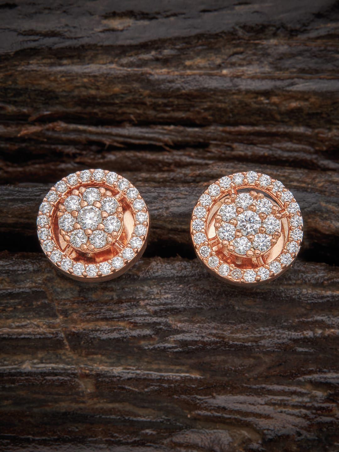 Kushal's Fashion Jewellery White Circular Studs Earrings Price in India