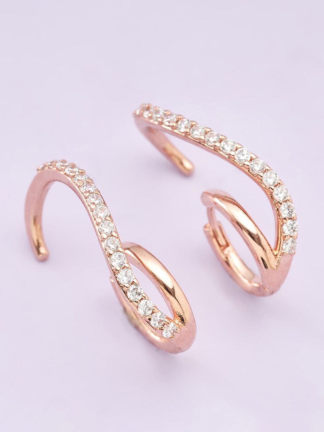 Kushal's Fashion Jewellery White Contemporary Half Hoop Earrings Price in India
