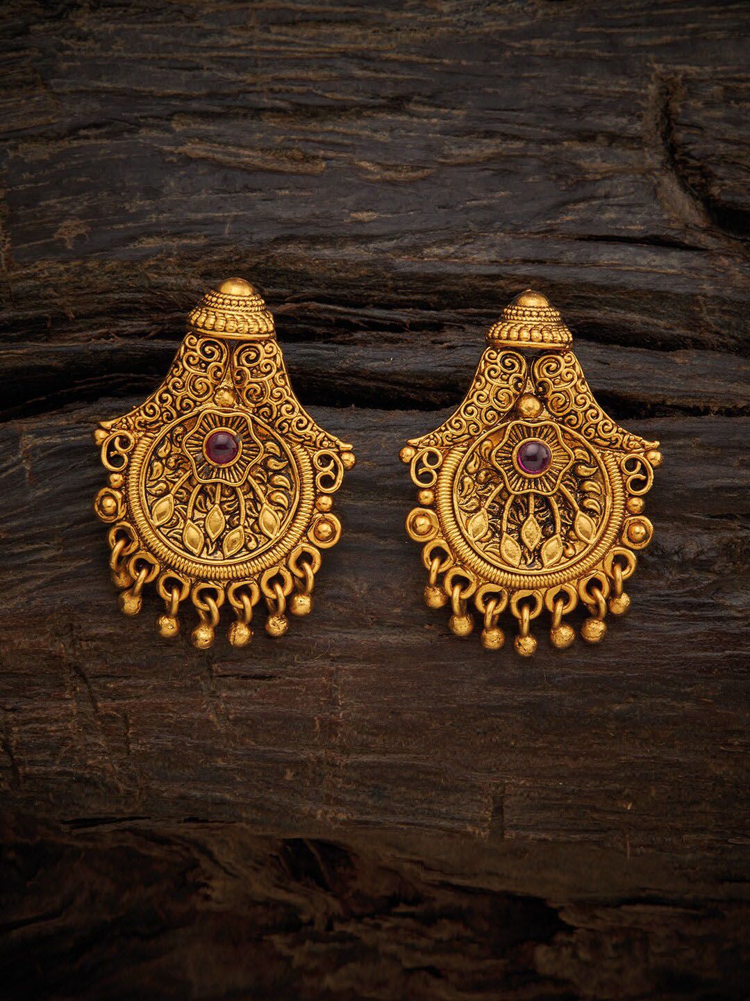 Kushal's Fashion Jewellery Red Classic Studs Earrings Price in India