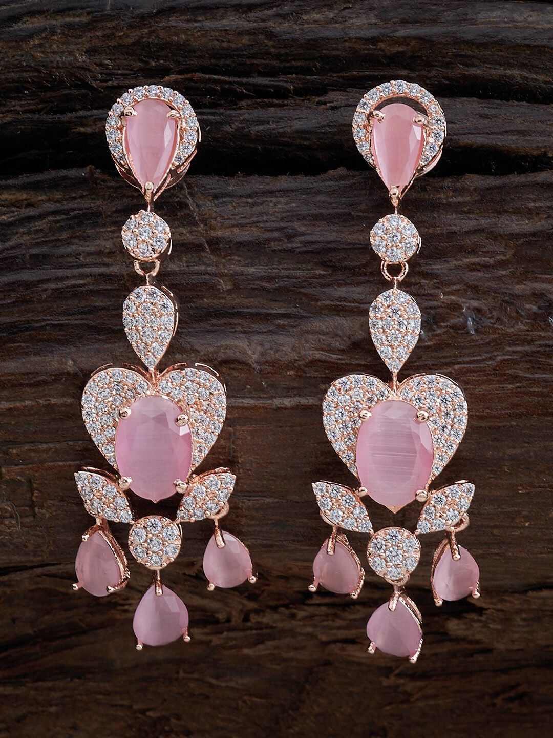 Kushal's Fashion Jewellery Pink Contemporary Drop Earrings Price in India