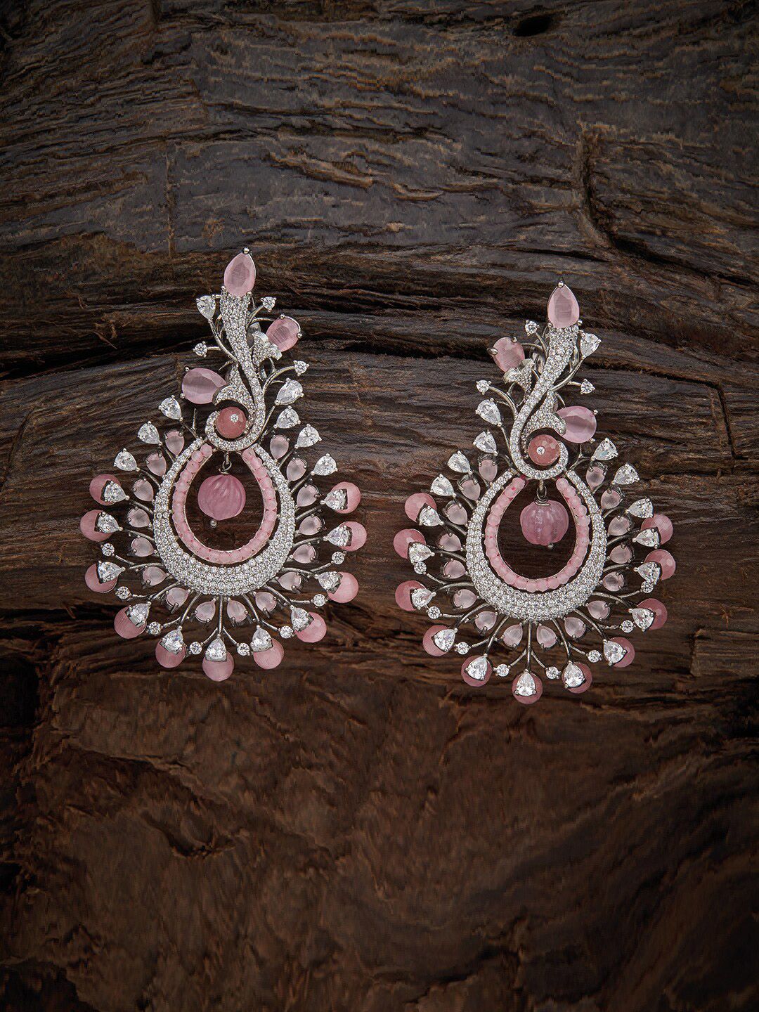 Kushal's Fashion Jewellery Pink Floral Drop Earrings Price in India