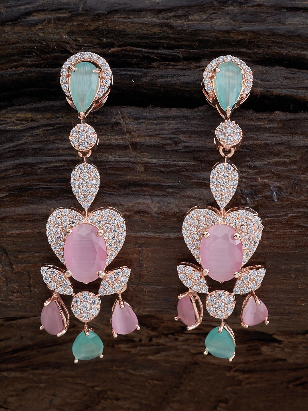 Kushal's Fashion Jewellery Pink Contemporary Studs Earrings Price in India