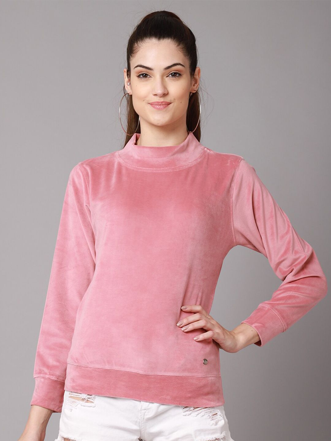 ANTI CULTURE Women Pink Sweatshirt Price in India