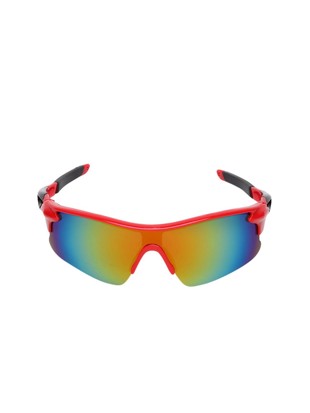 GARTH Unisex Blue Lens & Red Sports Sunglasses with UV Protected Lens