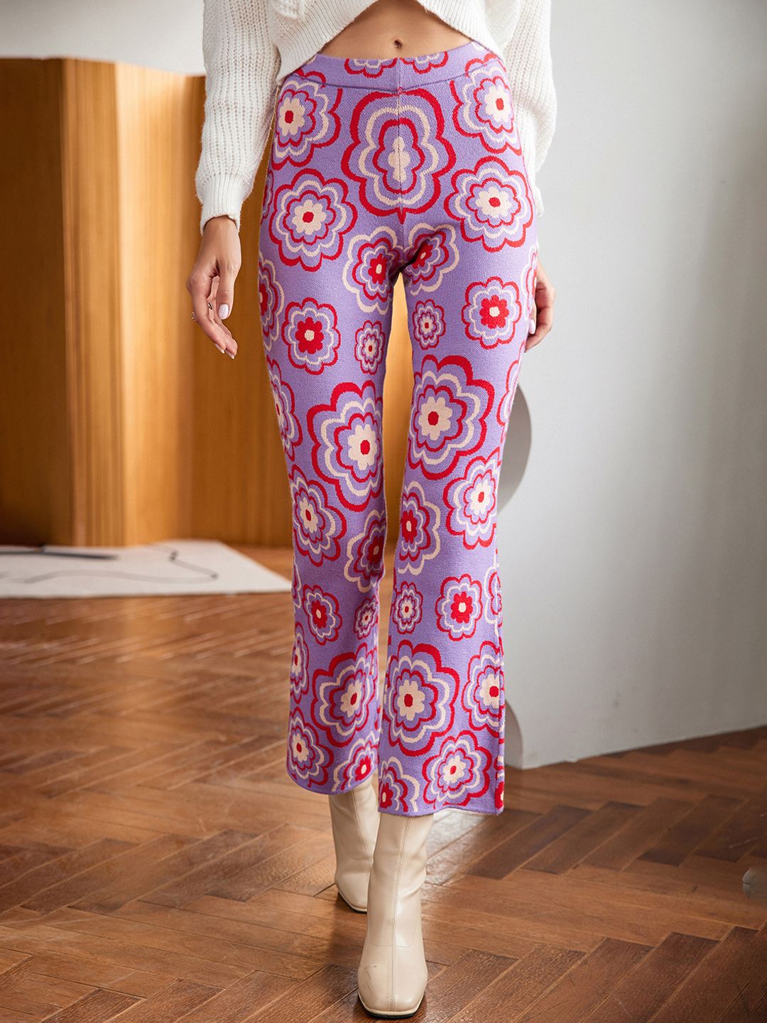 URBANIC Women Purple Ethnic Motifs Trousers Price in India