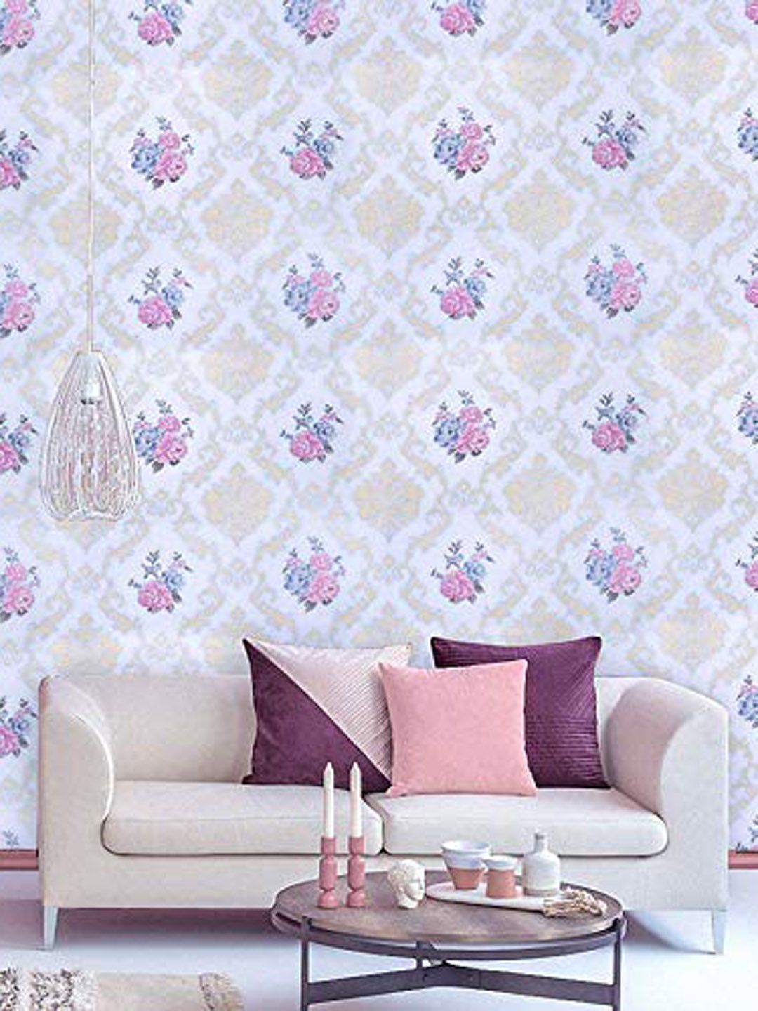 ANNA CREATIONS Blue & Pink Self Adhesive Removable Peel And Stick Wallpaper Decals and Stickers Price in India