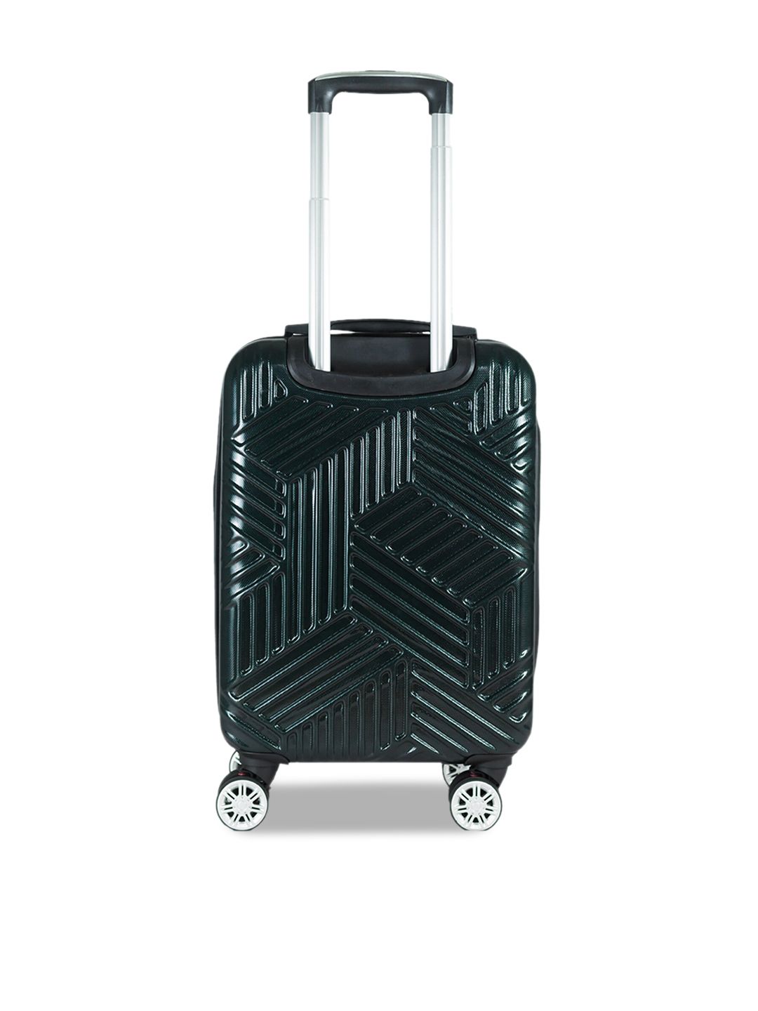 CARRIALL Dark-Green Textured Hard-Sided Cabin Trolley Suitcase Price in India