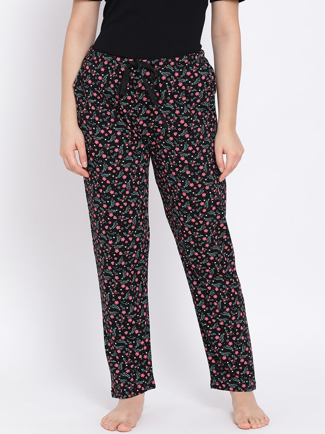 Kanvin Women Black Printed Lounge Pants Price in India