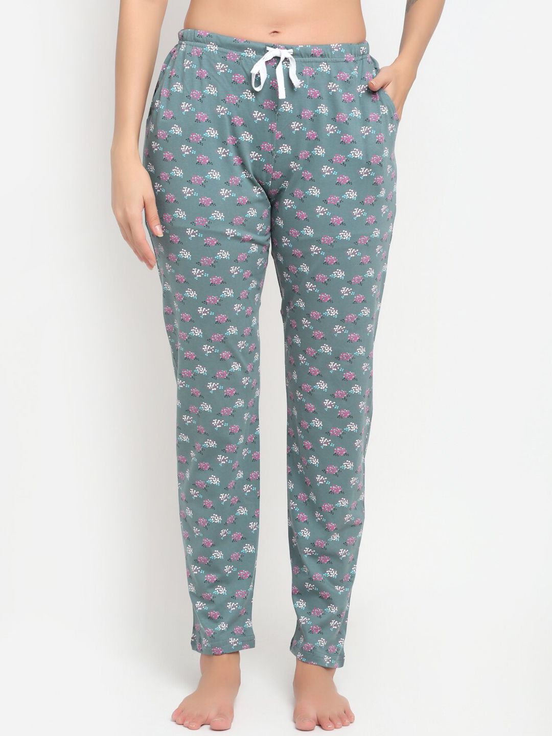 Kanvin Women Grey Printed Lounge Pants Price in India