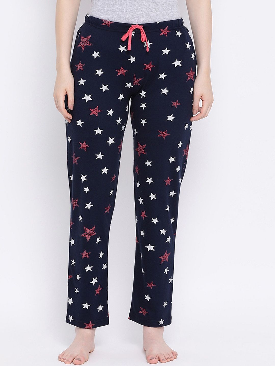 Kanvin Women Navy Blue Printed Lounge Pants Price in India