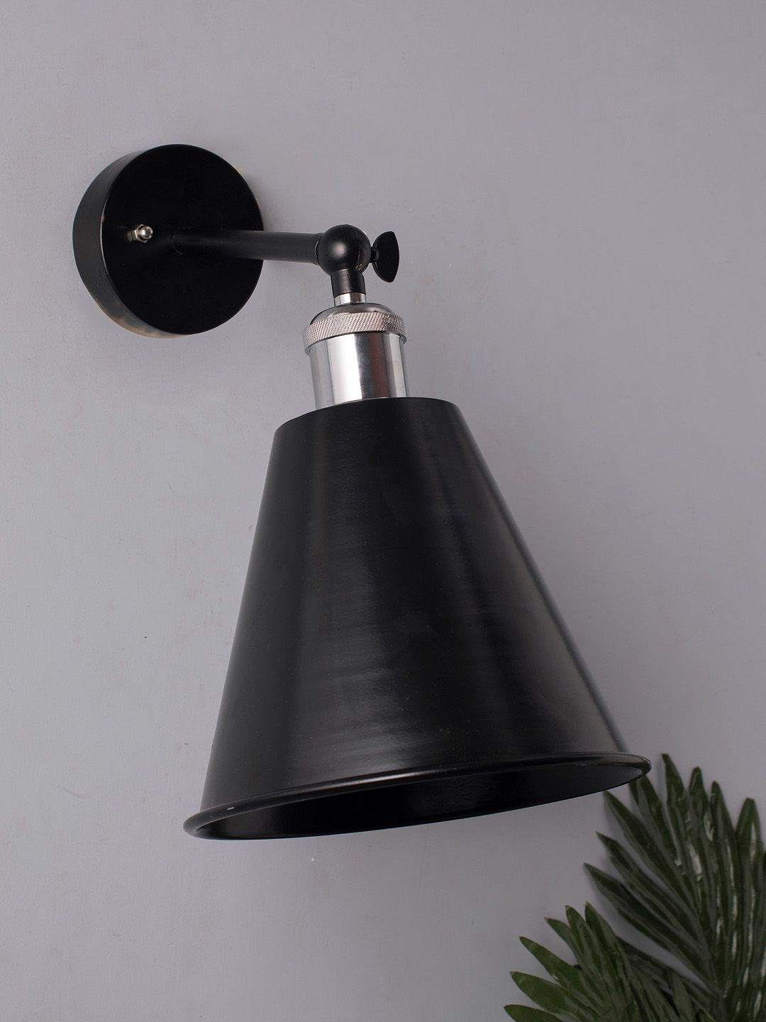 Homesake Black Solid Guard Cone Metal Swing Wall Lamp Price in India