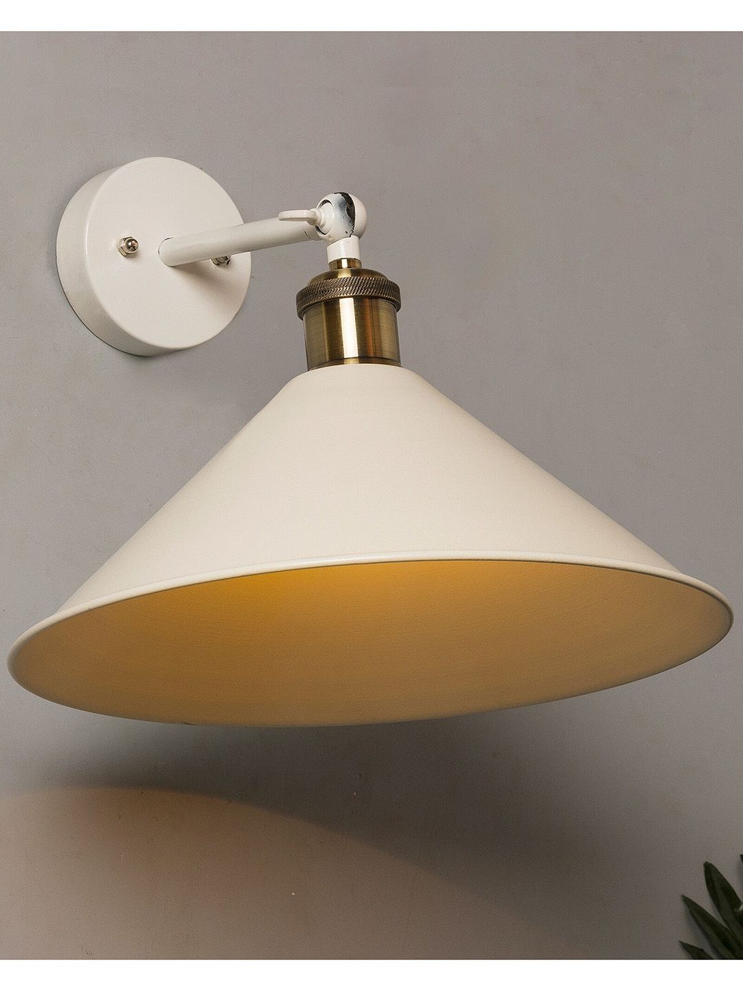 Homesake White Solid Barn Cone Metal Swing Wall Lamp Price in India