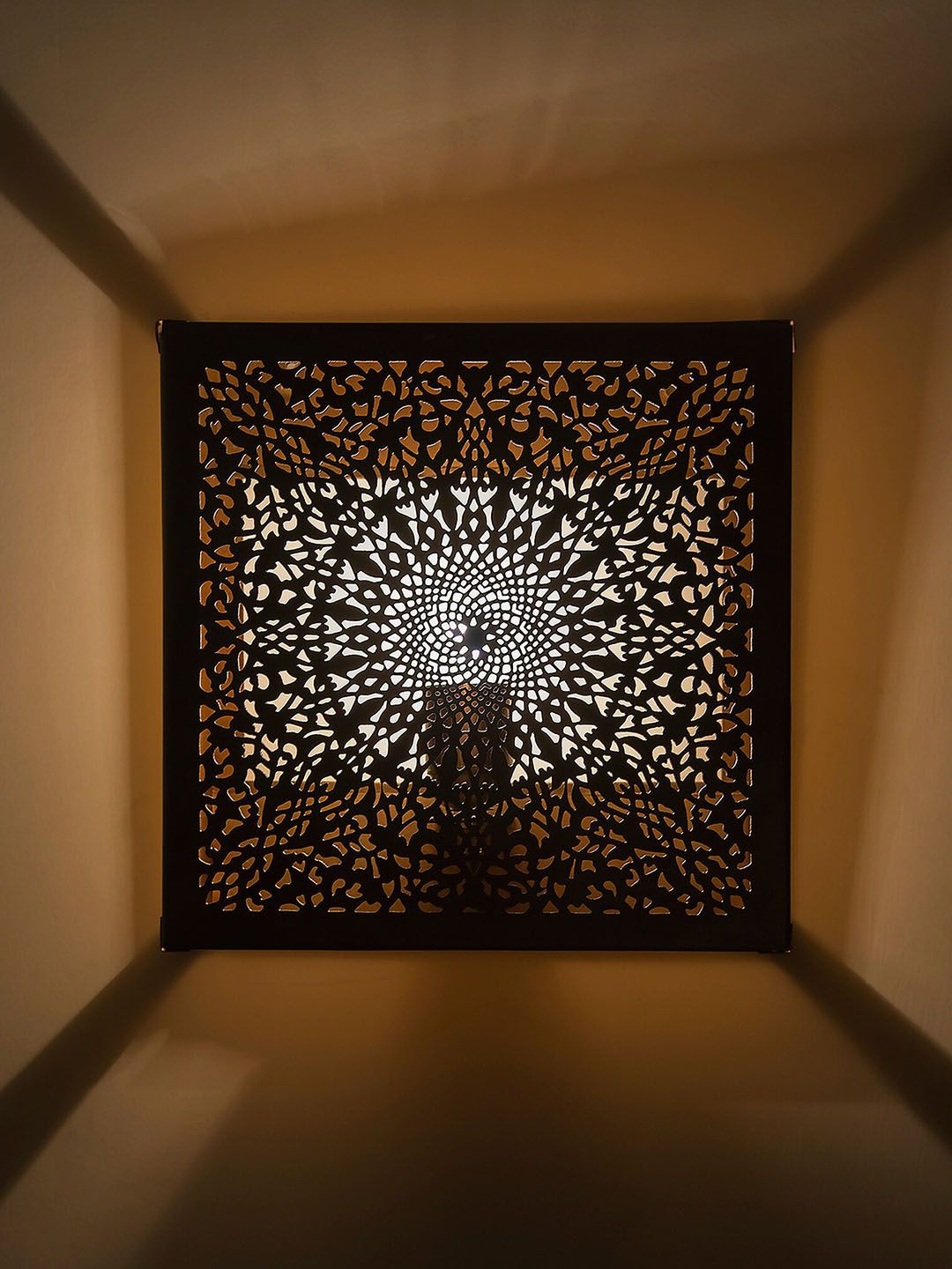Homesake Gold-Toned Moroccan Square Wall Lamps Price in India