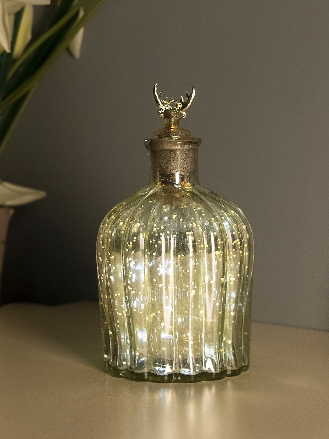 Homesake Silver Glass Bottle Table Lamp Price in India