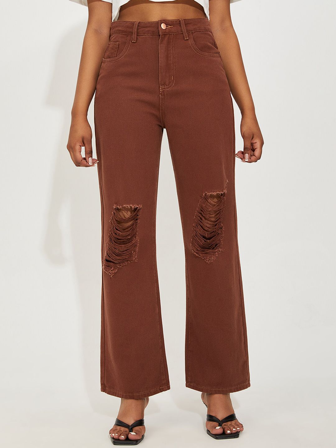 URBANIC Women Brown Relaxed Fit Jeans Price in India