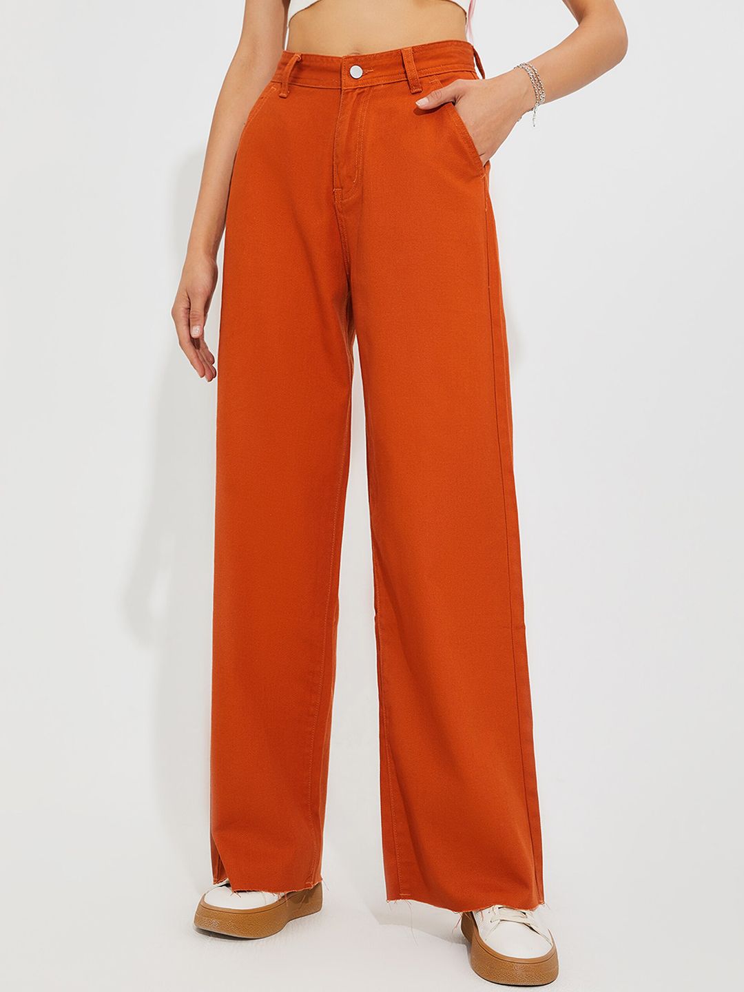 URBANIC Women Orange Relaxed Fit Jeans Price in India