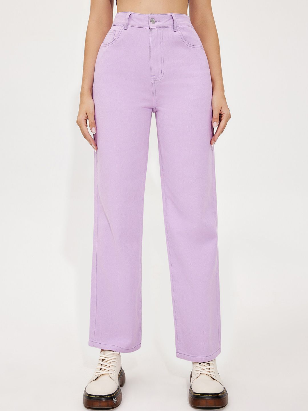 URBANIC Women Purple Relaxed Fit Jeans Price in India