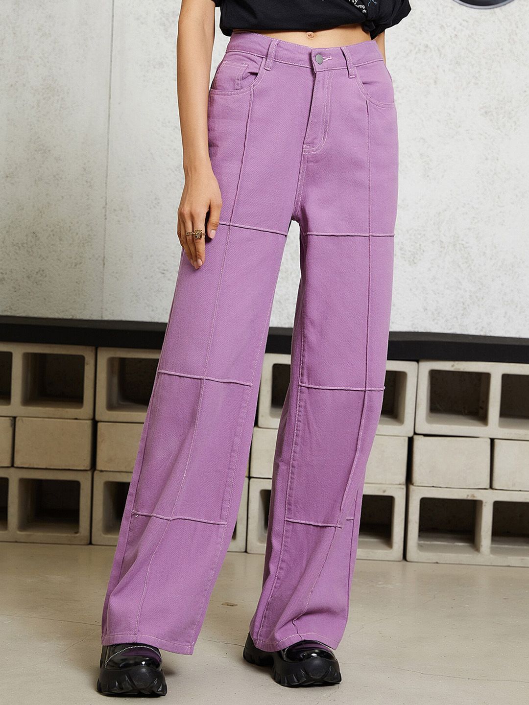 URBANIC Women Purple Relaxed Fit Jeans Price in India