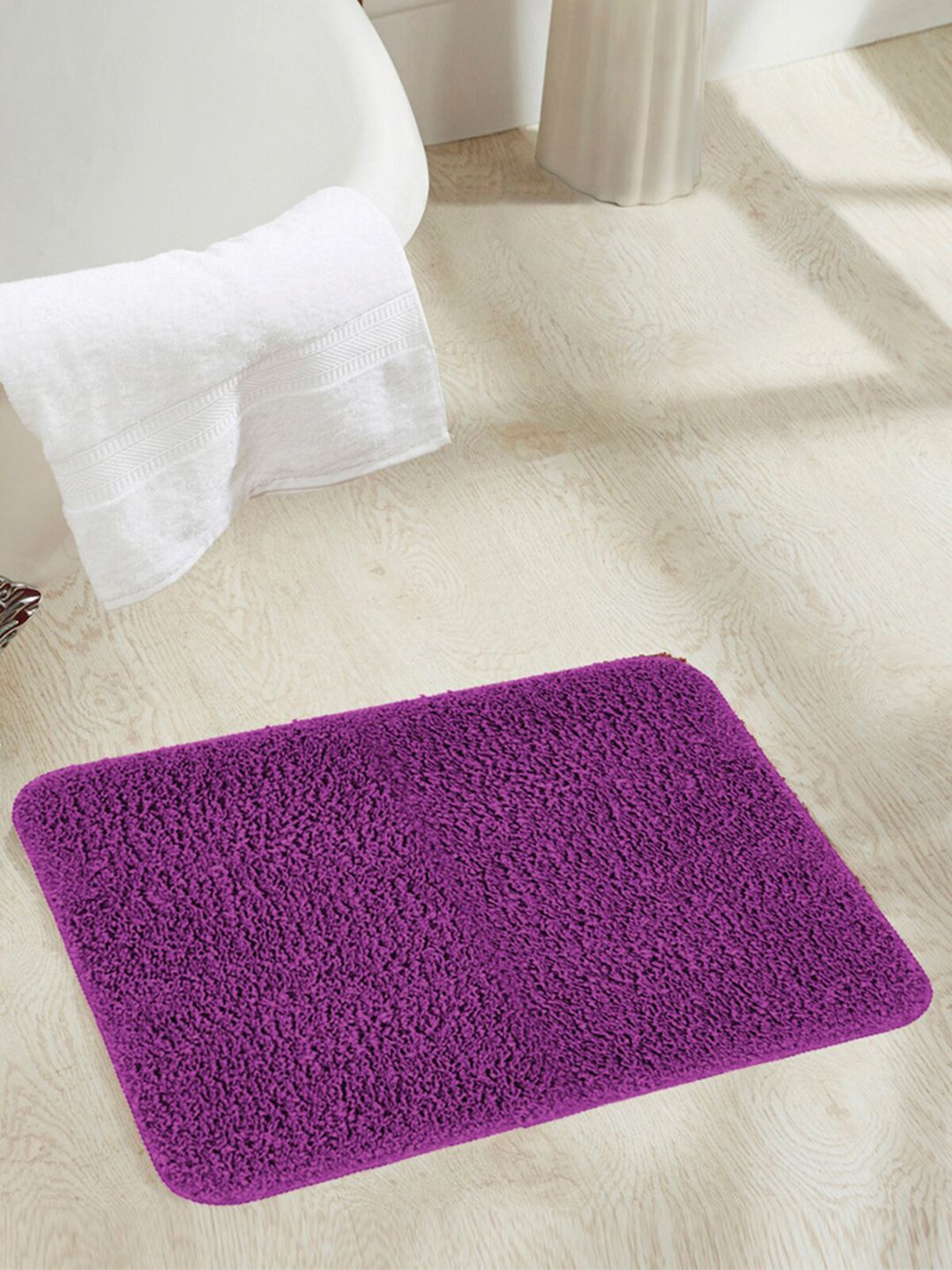 OBSESSIONS Purple Solid 1300 GSM Bath Mat Price in India