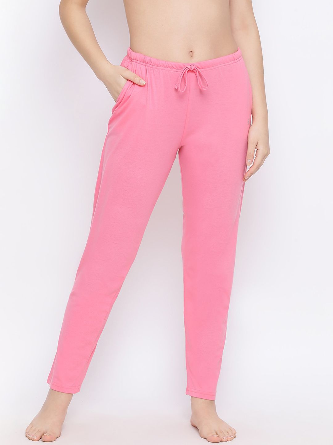 Kanvin Women Pink Solid Cotton Lounge Pants Price in India