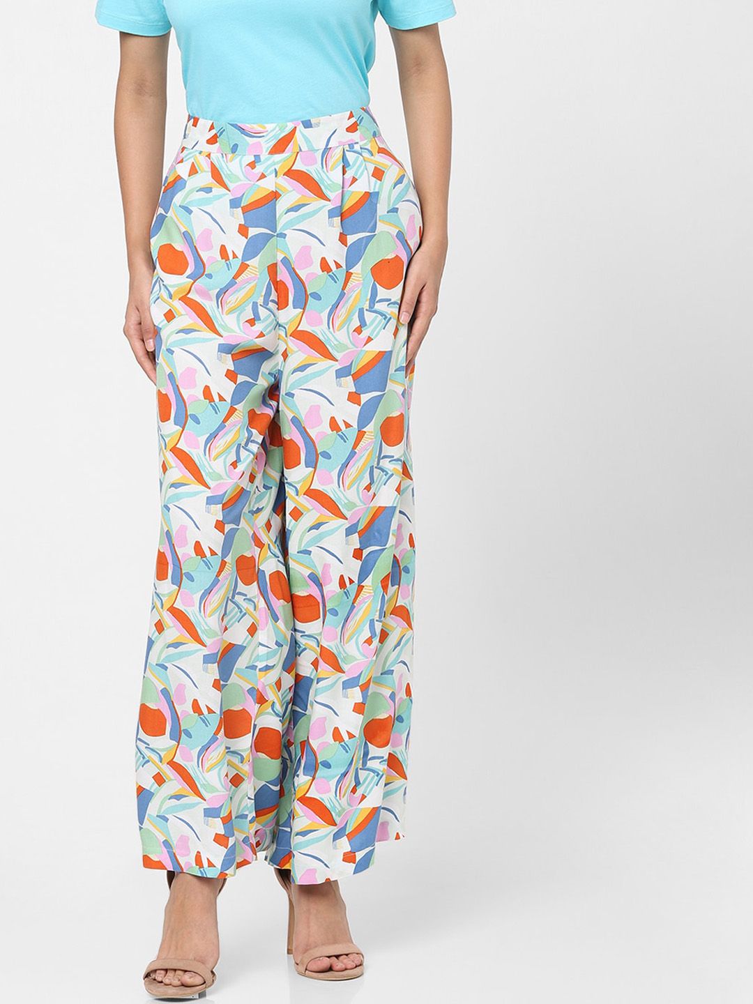 Vero Moda Women Multicoloured Printed Trousers Price in India