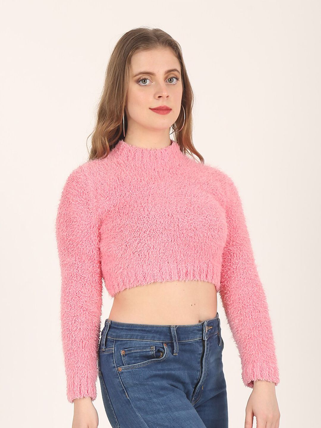 NoBarr Women Pink Crop Pullover Price in India