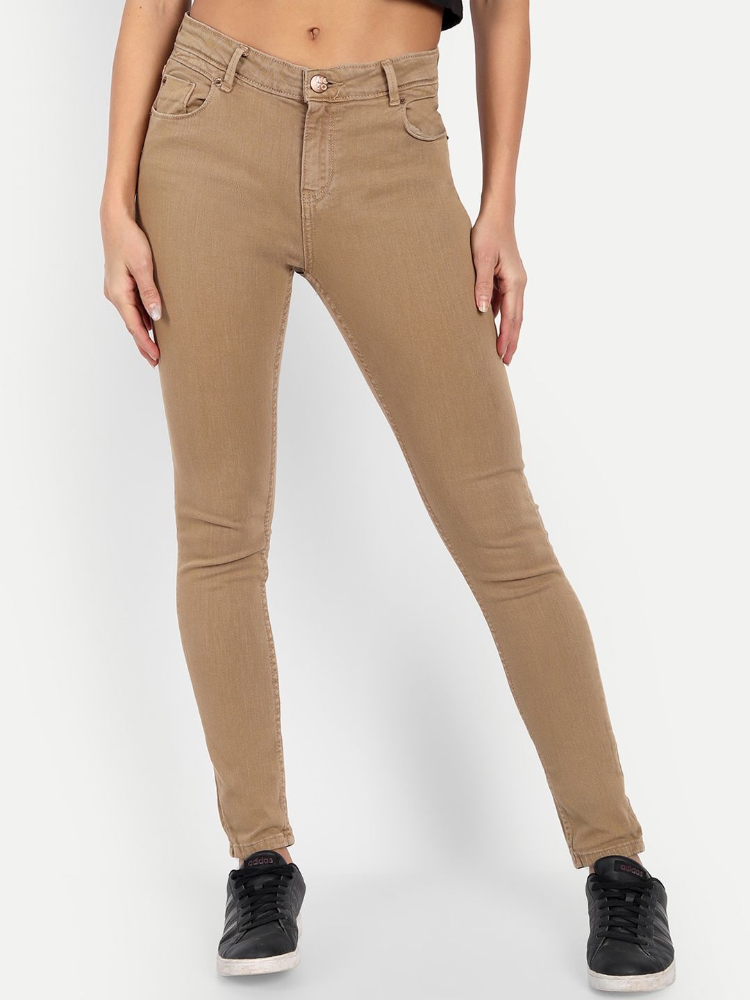 BROADSTAR Women Brown Skinny Fit Stretchable Jeans Price in India