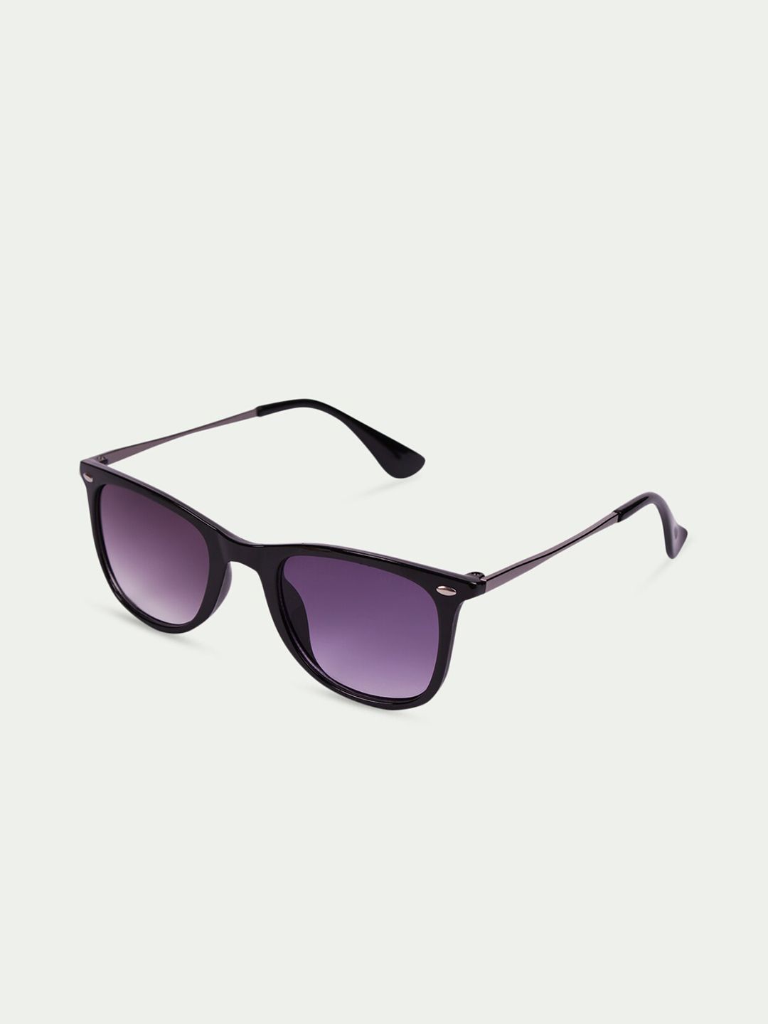 FUZOKU Unisex Purple Lens & Black Wayfarer Sunglasses with UV Protected Lens Price in India