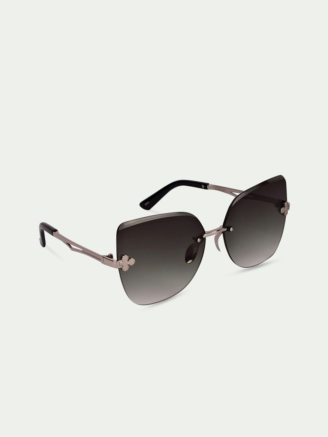 FUZOKU Women Green Lens & Gold-Toned Oversized Sunglasses with UV Protected Lens Price in India