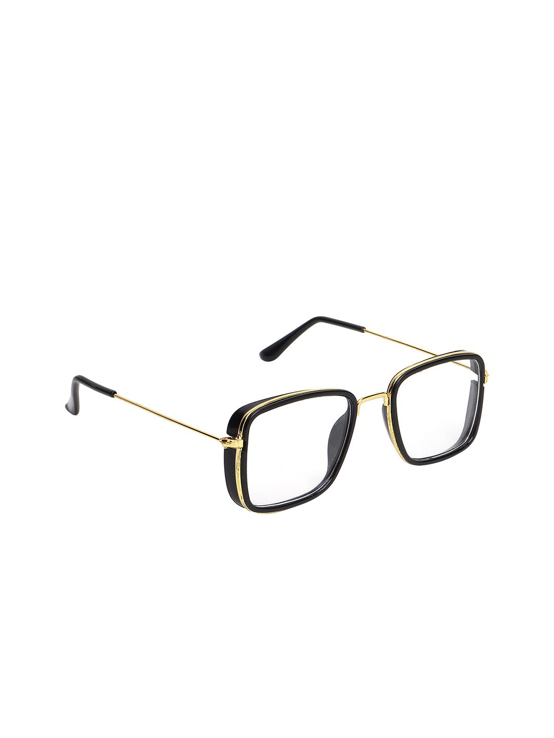 ALIGATORR Unisex Clear Lens & Gold-Toned Square Sunglasses with UV Protected Lens Price in India