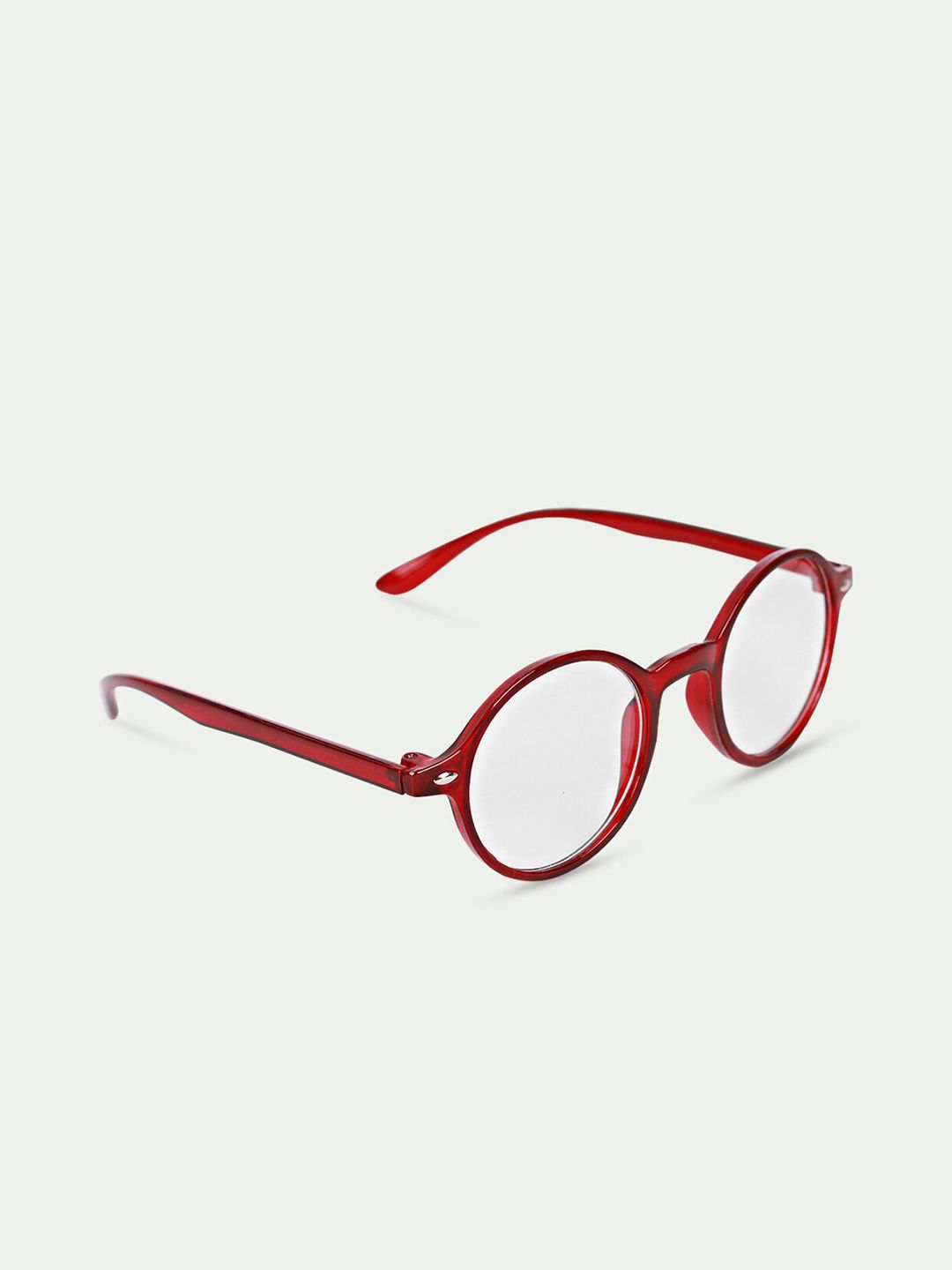 FUZOKU Unisex Transparent & Red Full Rim Round Frames Price in India