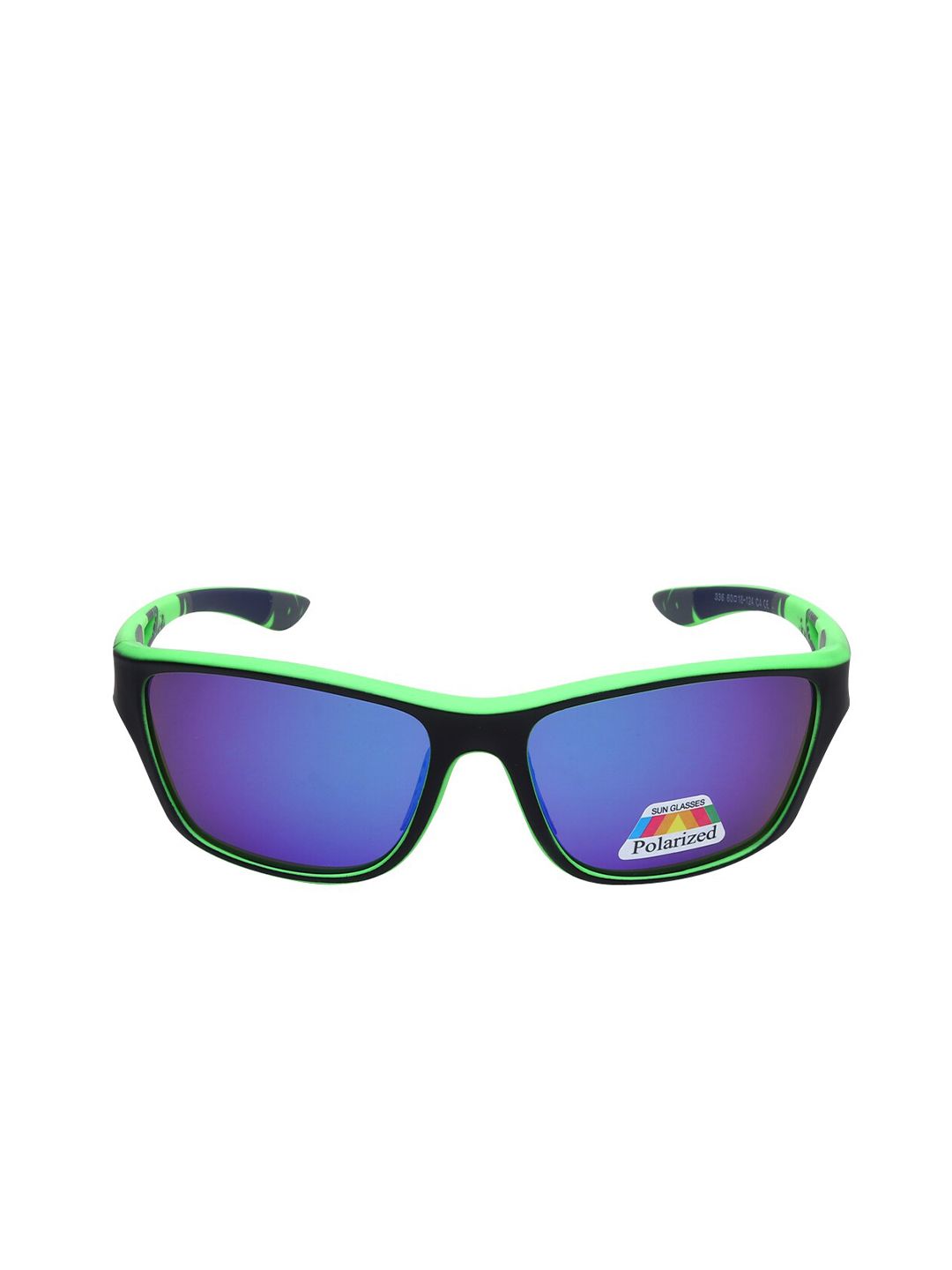 CRIBA Unisex Blue Lens & Green Rectangle Sunglasses with UV Protected Lens