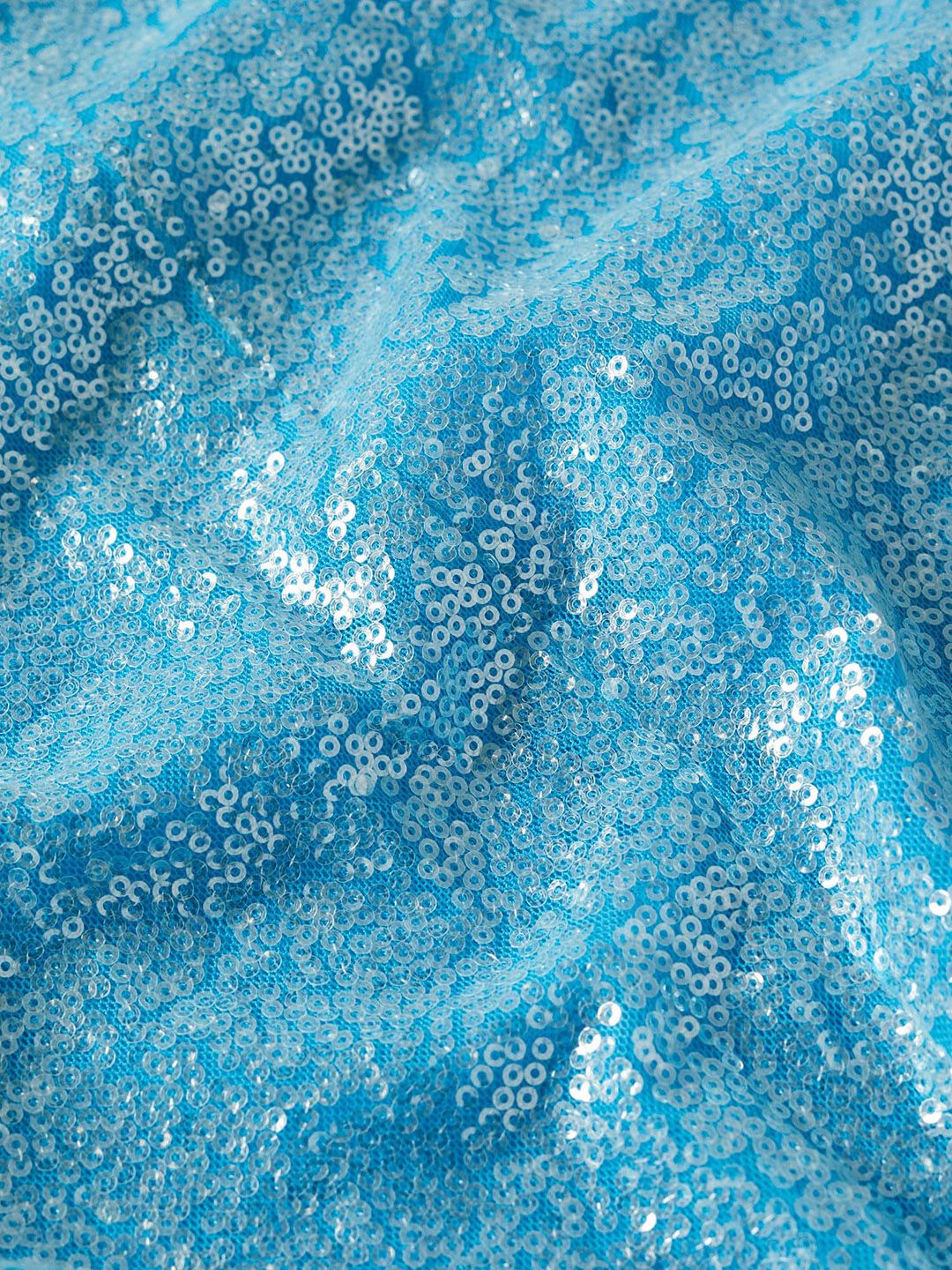 Blue Sequined Bodycon Mini Dress