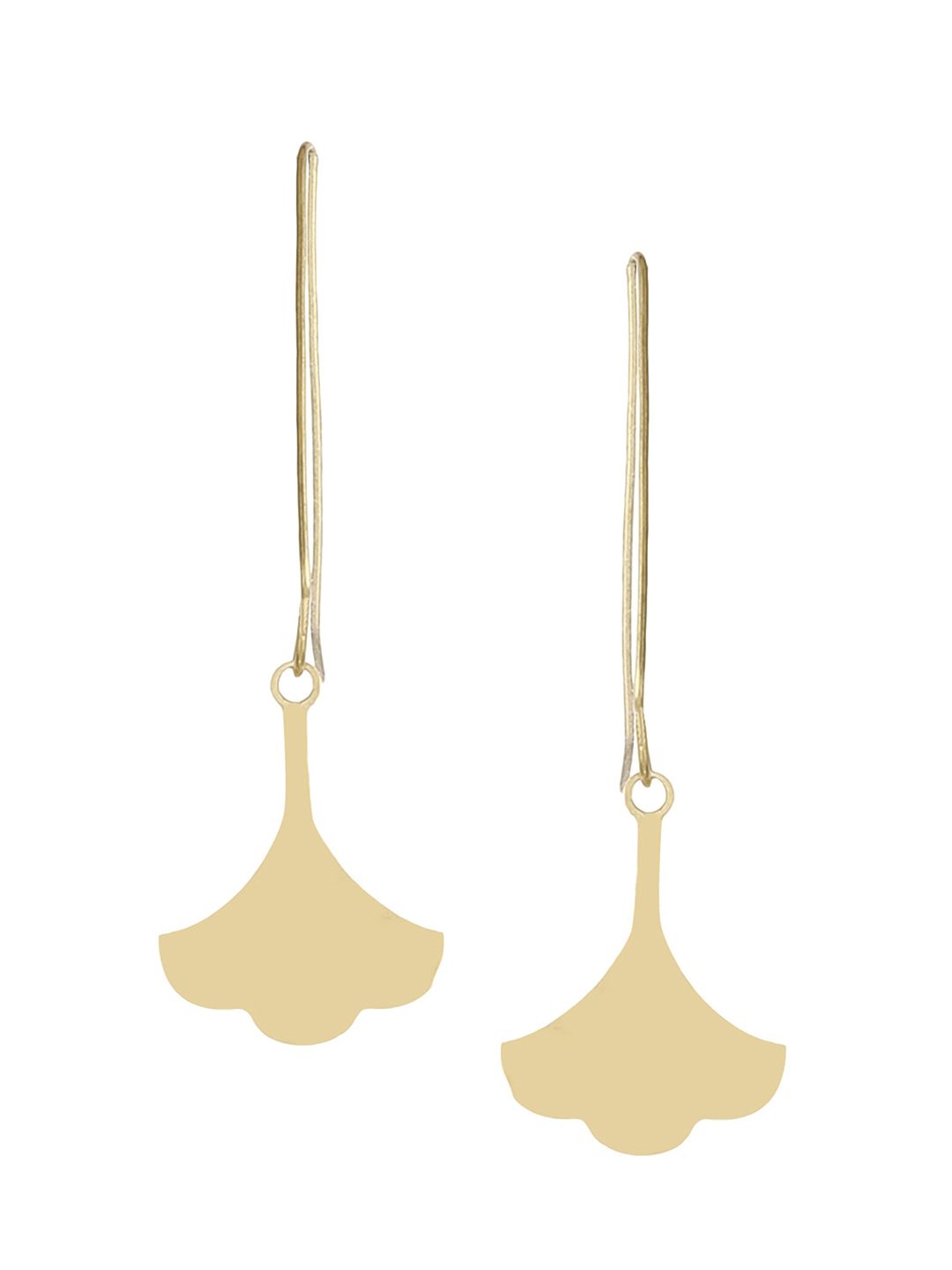 Goldnera Gold-Toned Geometric Drop Earrings Price in India